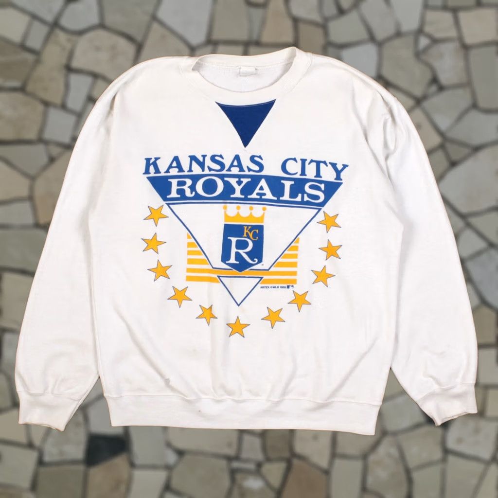 MLB VINTAGE Kansas City Royals MLB Sweatshirt M Roundneck Mens White Size US M / EU 48-50 / 2 - 1 Thumbnail