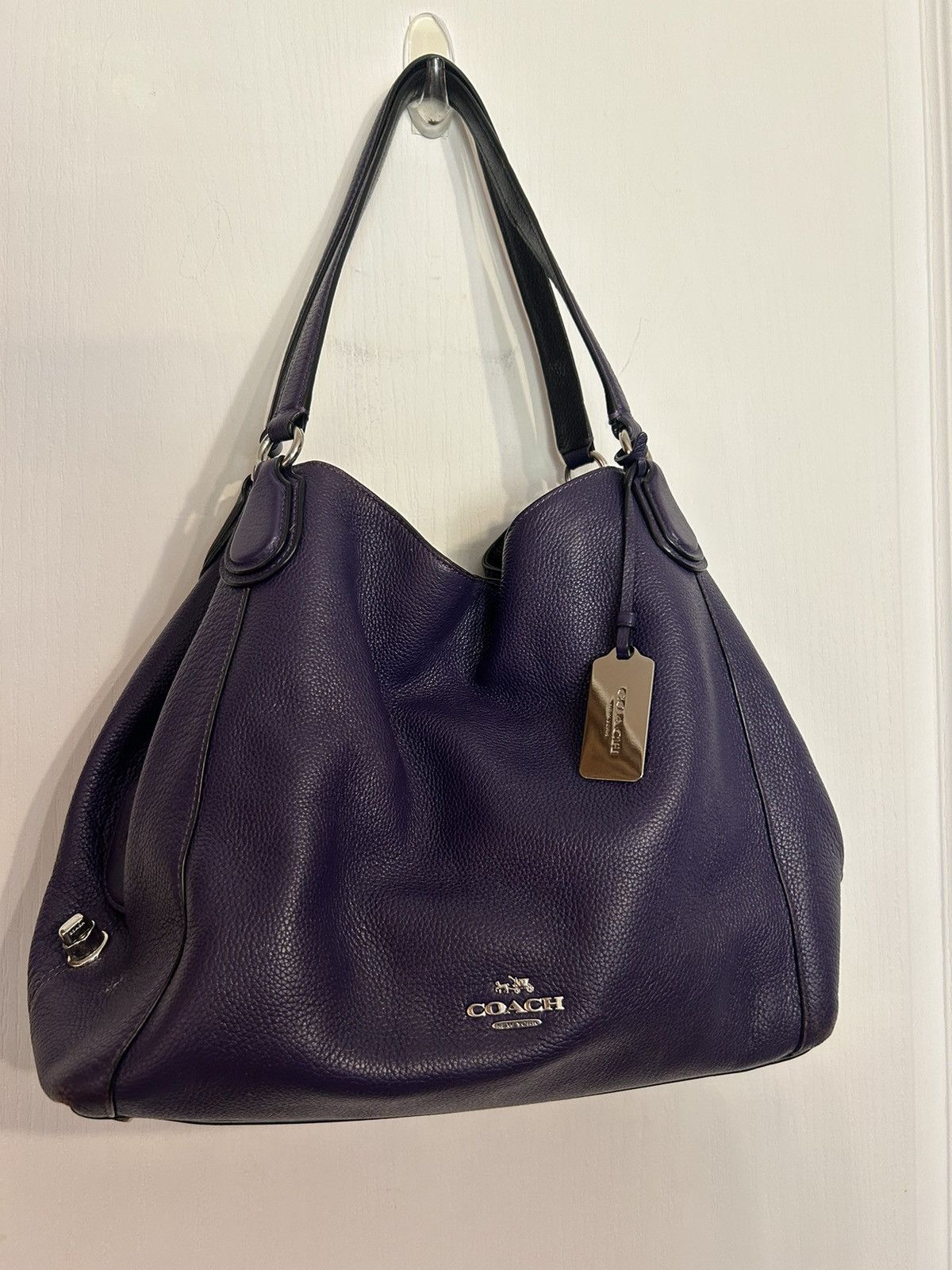 Coach Coach Rich Purple Leather Shoulder Bag Size ONE SIZE - 1 Thumbnail