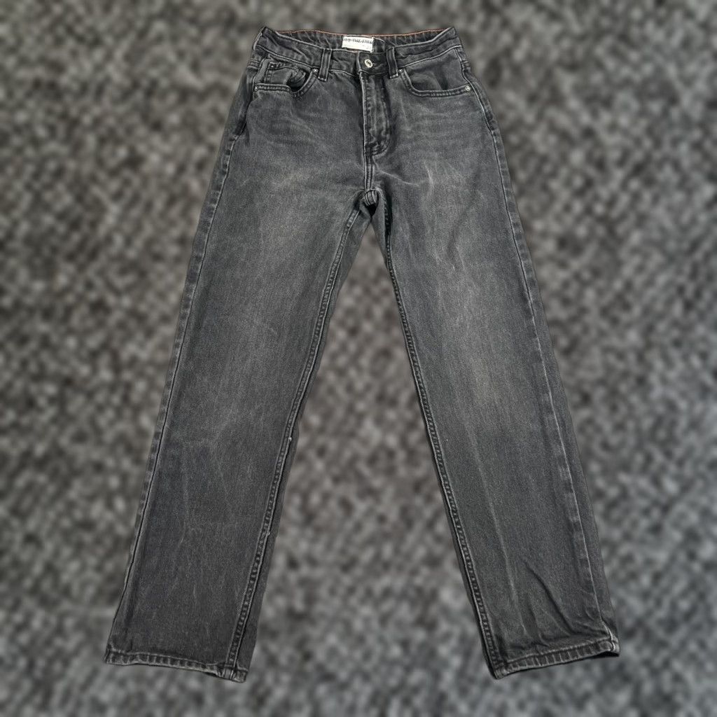 Free People Free People Jeans The Pacifica High Rise Slim Straight Leg 25 Black Size 42" / US 20 - 1 Thumbnail