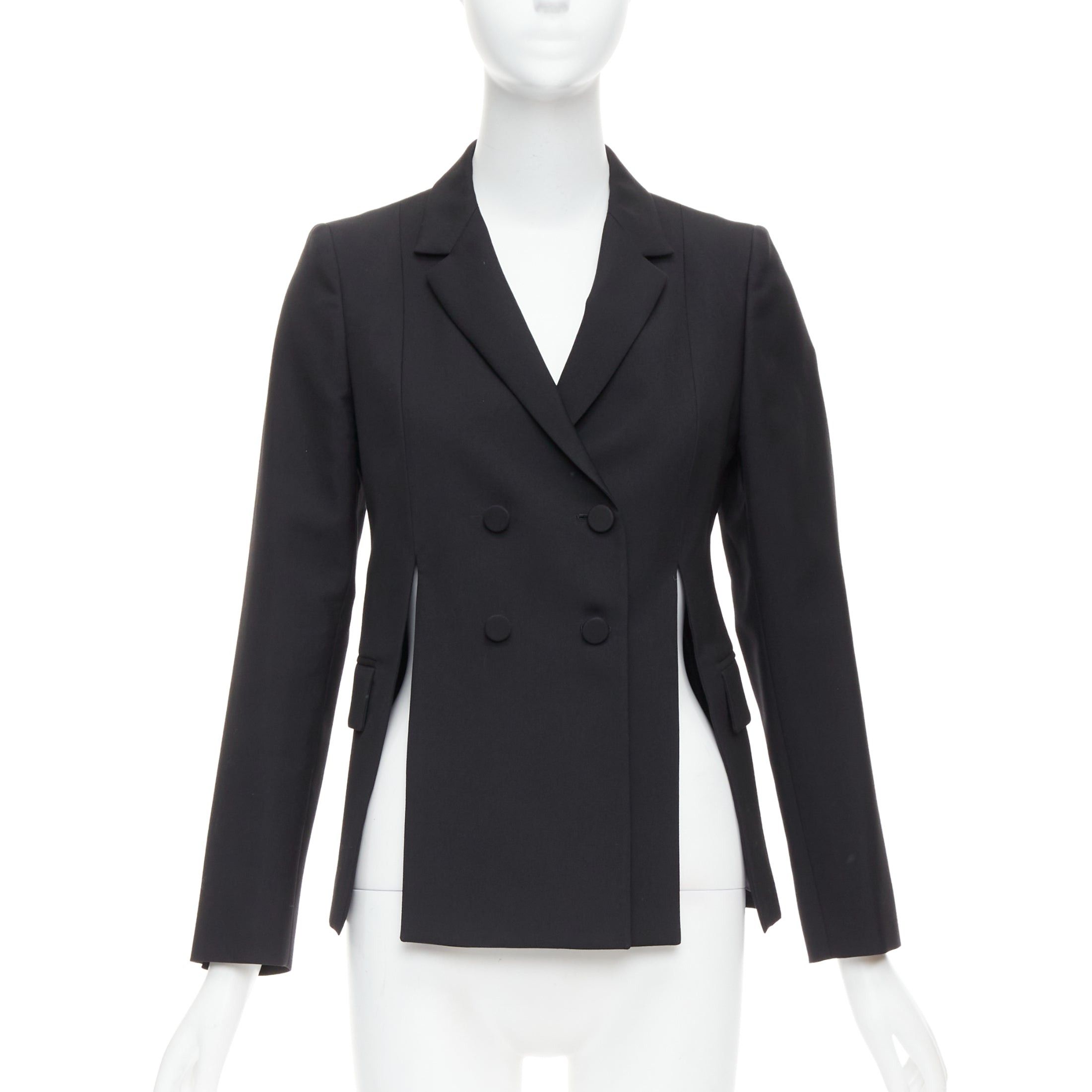 Ports 1961 PORTS 1961 black wool silk slit front shoulder padded blazer IT40 S Size S / US 4 / IT 40 - 1 Thumbnail