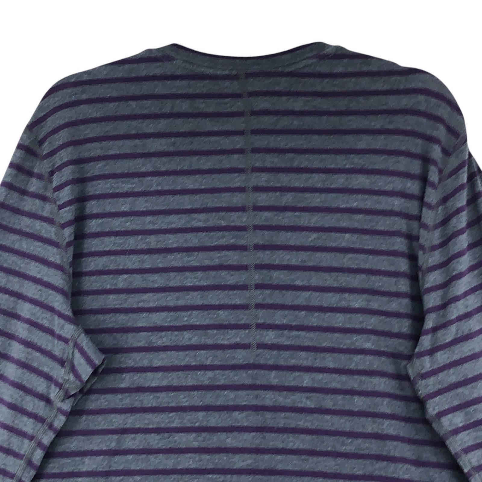 Lululemon Lululemon Size L Shirt Henley Long Sleeve Stripe Gray Purple Size US L / EU 52-54 / 3 - 9 Thumbnail