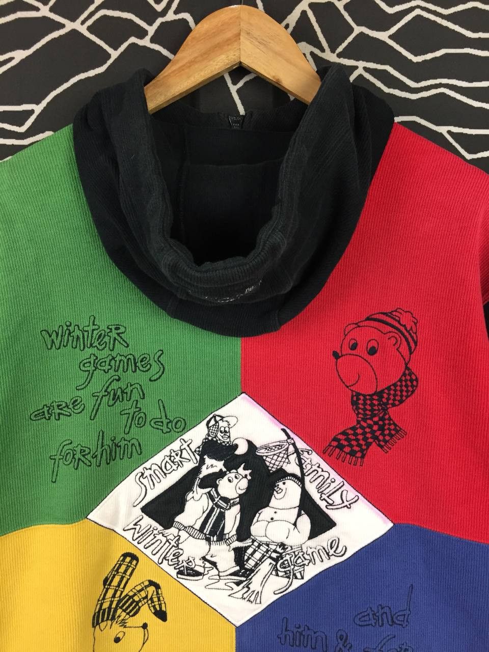 Jean Charles De Castelbajac Vtg Jean Charles De Castelbajac Color Block Pullover Hoodie Size US M / EU 48-50 / 2 - 12 Thumbnail