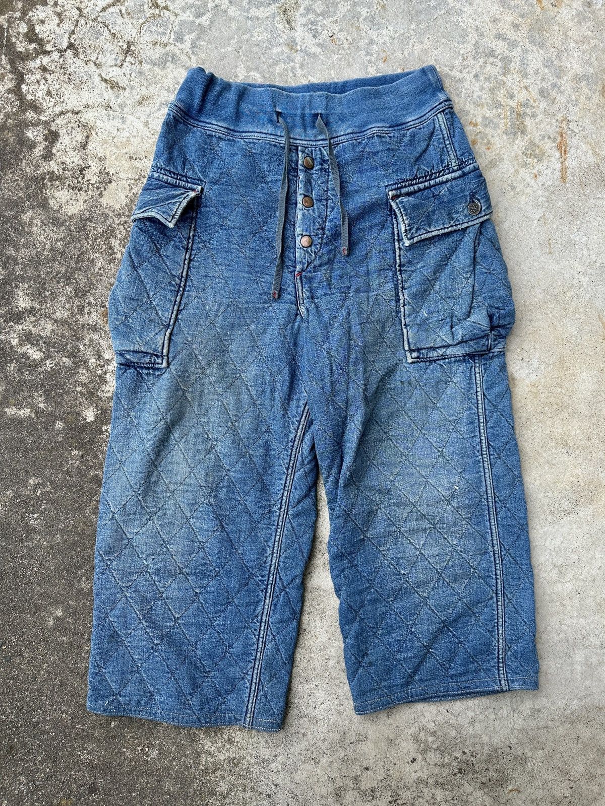 Kapital Kapital 13 stars quilted waffle thermal military cargo denim Size US 33 - 1 Thumbnail