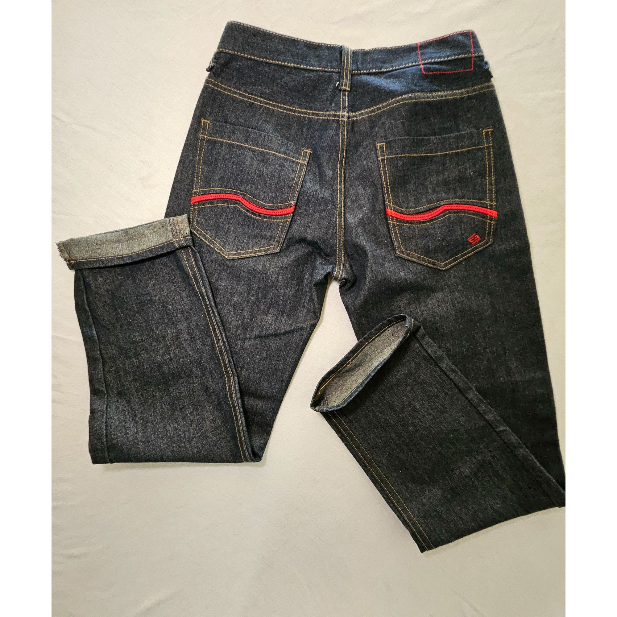Enyce Enyce Sean Combs Co Mens Navy Red Jeans Y2K 32 x 32 Vintage Size US 32 / EU 48 - 7 Thumbnail