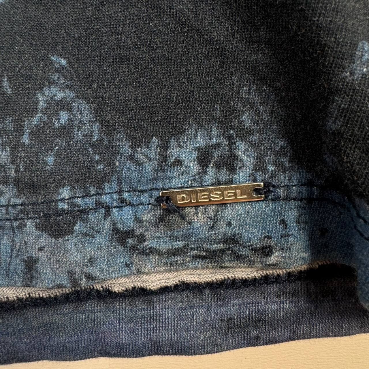 Diesel Diesel Patchwork Style T-Shirt Blue Denim Look Graphic Sz S Size US S / EU 44-46 / 1 - 4 Thumbnail