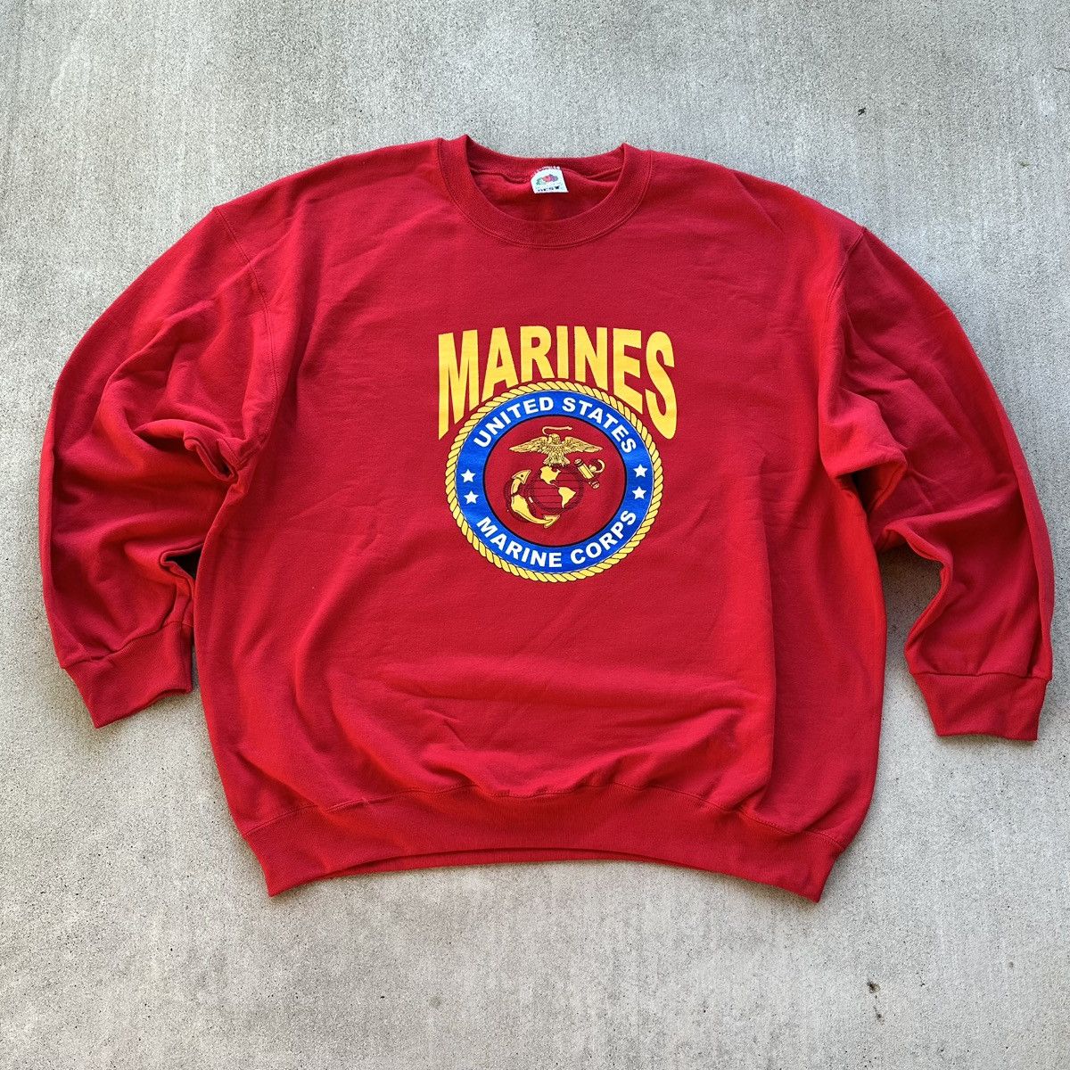 Fruit Of The Loom Vintage United States Marines Sweatshirt Men Side 2XL Red Size US XXL / EU 58 / 5 - 1 Thumbnail