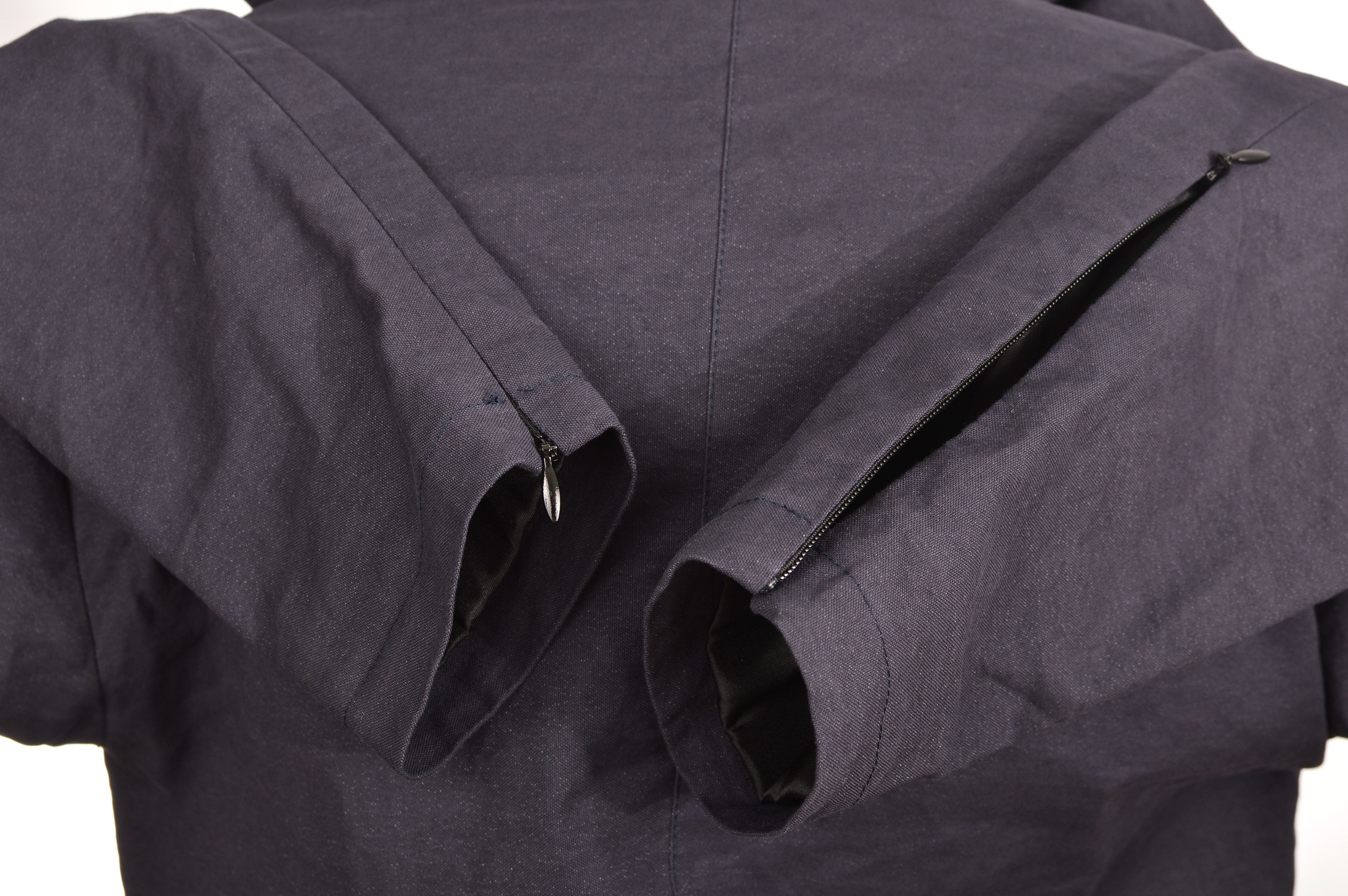 Sarah Pacini Sarah Pacini Dark Navy Cotton Blend Full-Zip Jacket Size M / US 6-8 / IT 42-44 - 4 Thumbnail