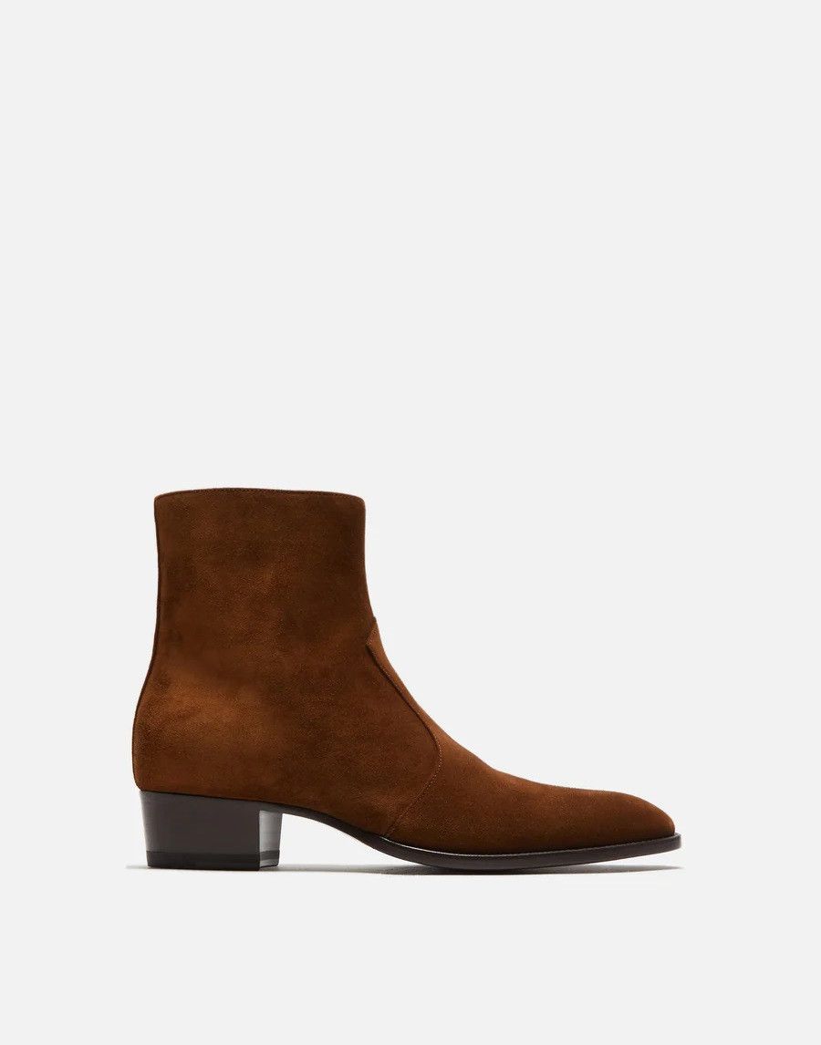 Saint Laurent Paris Saint Laurent Wyatt 40 Zip Boots Brown Calf Suede