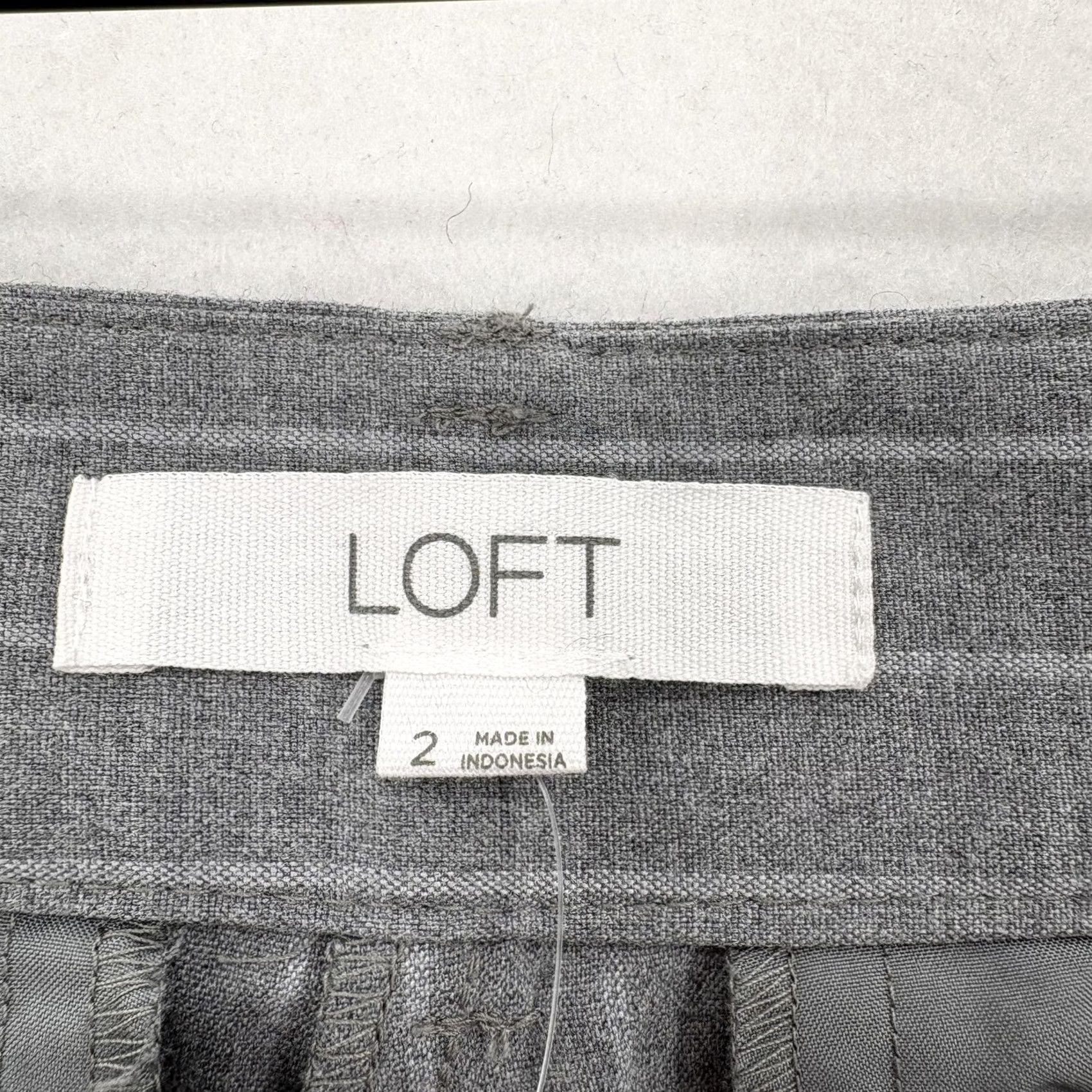 Loft LOFT Riviera Slim Dress Pants Womens 2 Gray Pinstripe Mid Rise Tapered NWT Pants Size 26" / US 2 / IT 38 - 4 Thumbnail