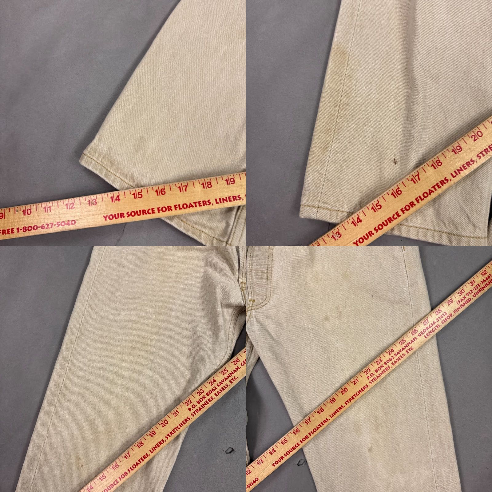 Levi's Levi's 501 Jeans Mens 36x34 Beige Denim Pants Button Fly Work Chore Jeans Size US 36 / EU 52 - 8 Thumbnail