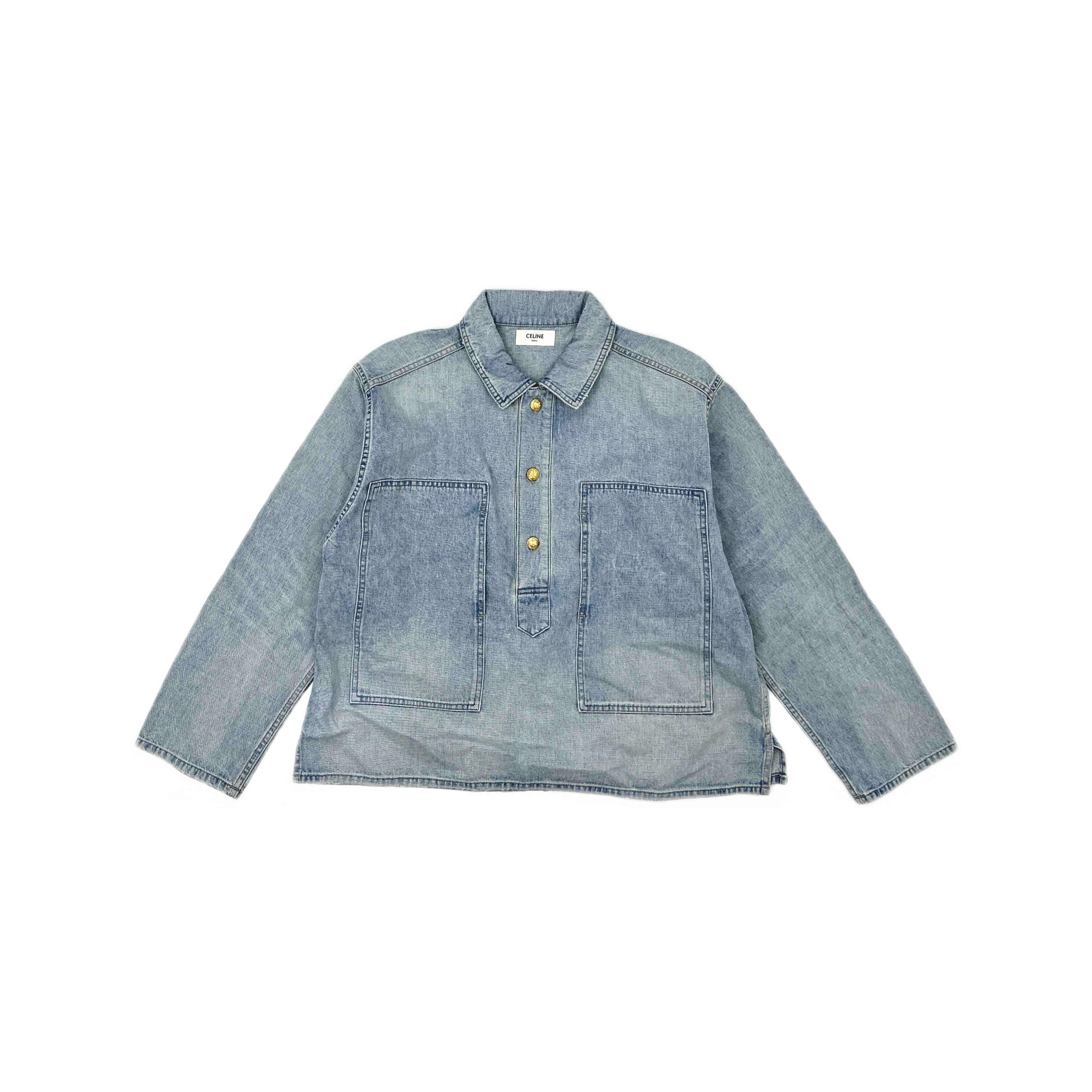 Celine Celine Washed Denim Pullover Jacket Size M Size M / US 6-8 / IT 42-44 - 1 Thumbnail