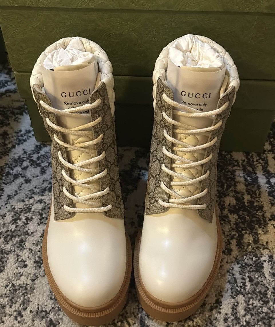 Gucci Gucci Women's GG Platform High Block Heel Ankle Boots Size US 10 / IT 40 - 10 Thumbnail