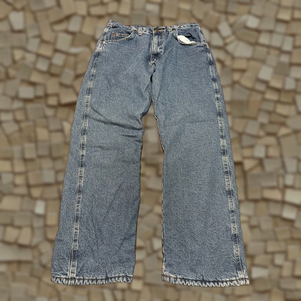 Wrangler Wrangler Jeans Men's 34x30 Blue Denim Straight Pockets Regular Waist 30in Front Size US 34 / EU 50 - 1 Thumbnail