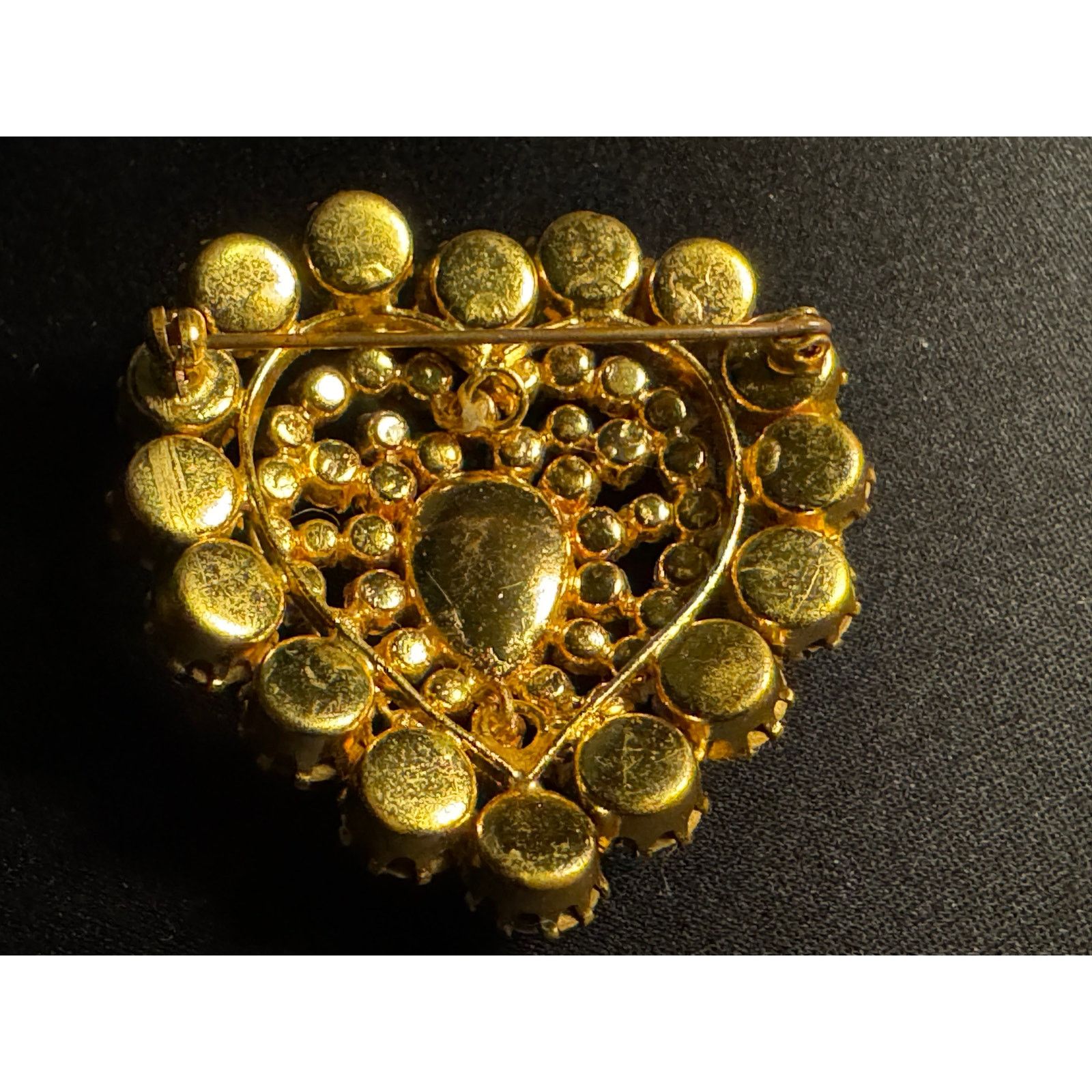 Other Vintage Mid Century Lrg Center Pear Shaped Round Cut Brooch Size ONE SIZE - 4 Thumbnail
