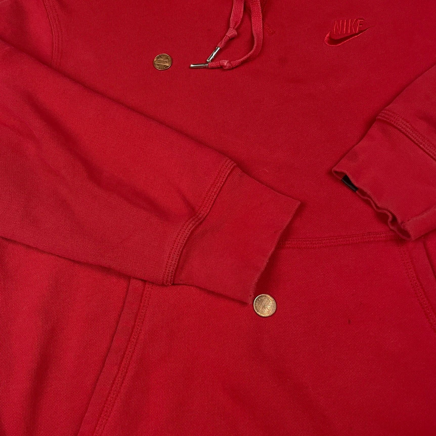 Nike VINTAGE Nike Sweatshirt Hoodie Adults M Red Embroidered Swoosh Pullover Nike Sportswear Size US M / EU 48-50 / 2 - 6 Thumbnail