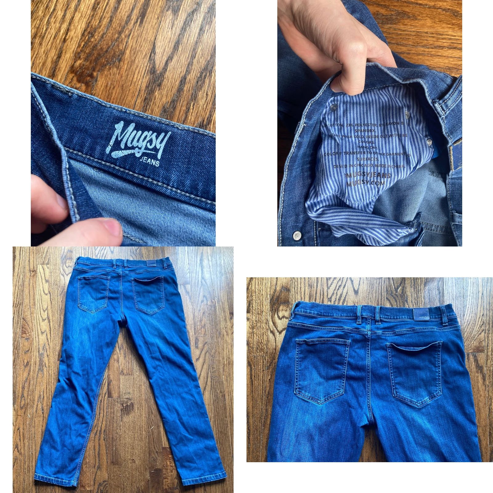 Denime Mugsy Jeans Kinzies FLX4NKZ Regular Size 40x32 Blue Denim Stretch 5-Pocket Men Jeans Mens Straight Brand Mugsy Size US 40 / EU 56 - 8 Thumbnail