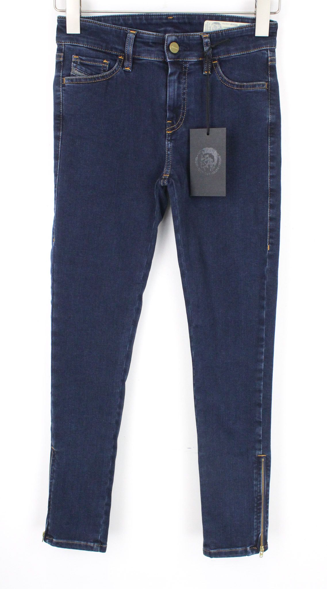 Diesel SLANDY-ZIP 083AM W26/L30 Blue Zipped Jeans 70291 Size 26" / US 2 / IT 38 - 1 Thumbnail