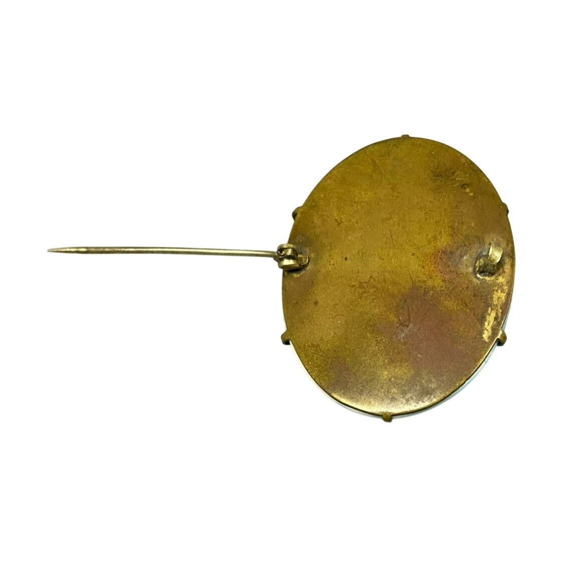 Other Antique Porcelain Over Brass Forget Me Not Brooch With Hand- Size ONE SIZE - 7 Thumbnail