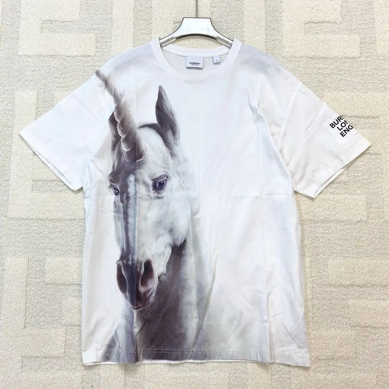 Burberry Burberry White Cotton Women's T-shirt Size M / US 6-8 / IT 42-44 - 1 Thumbnail