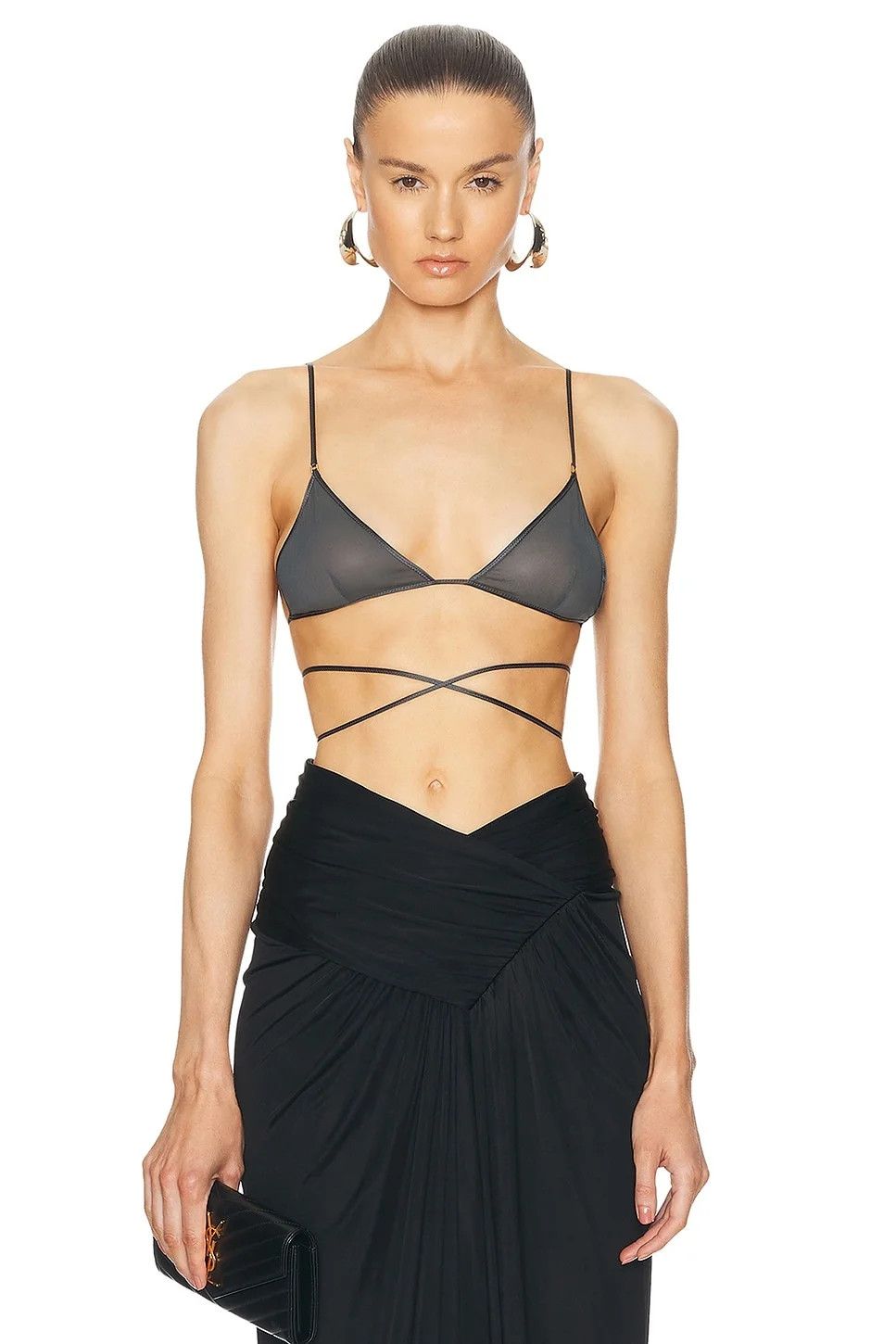oc11z1125 Size: XS / Soutien Gorge Triangle Bikini Top Gray