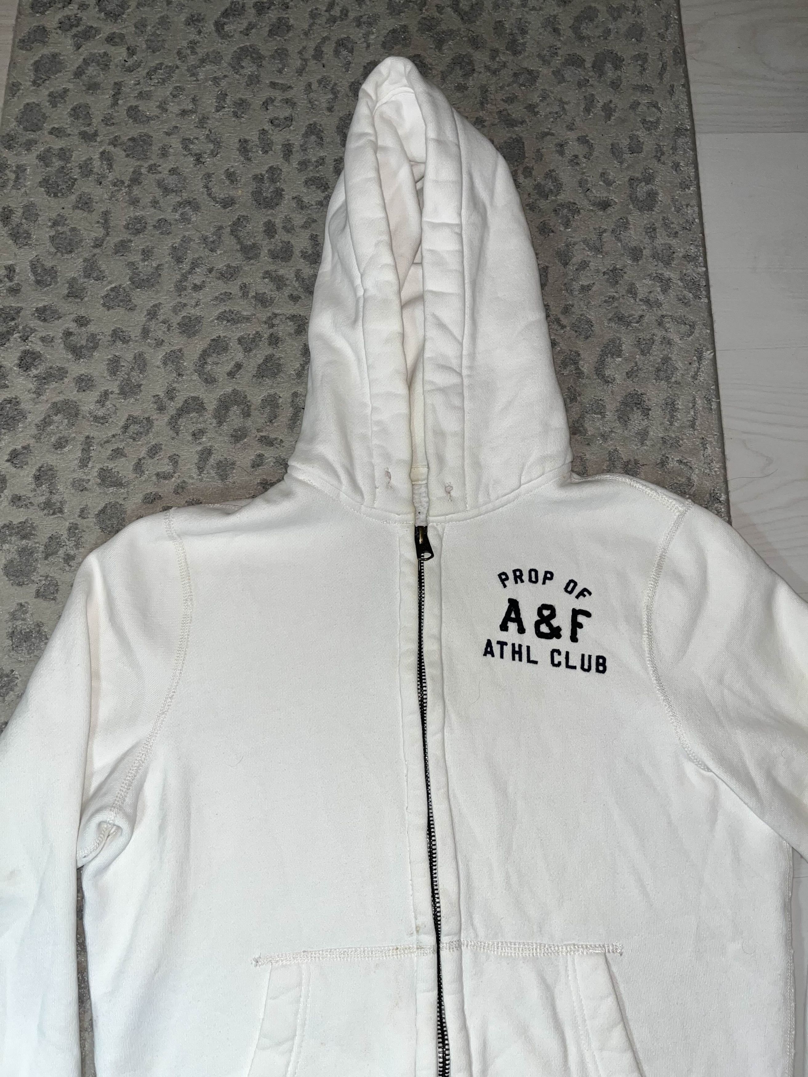 Abercrombie & Fitch Y2K Abercrombie & Fitch Chunky White Zip Up Sweater Size XL / US 12-14 / IT 48-50 - 2 Thumbnail