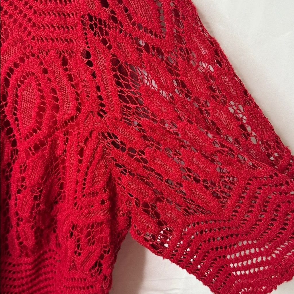 The Unbranded Brand Sharagano red lace half sleeve shift lace dress sz 16W Size XXL / US 16-18 / IT 52-54 - 4 Thumbnail