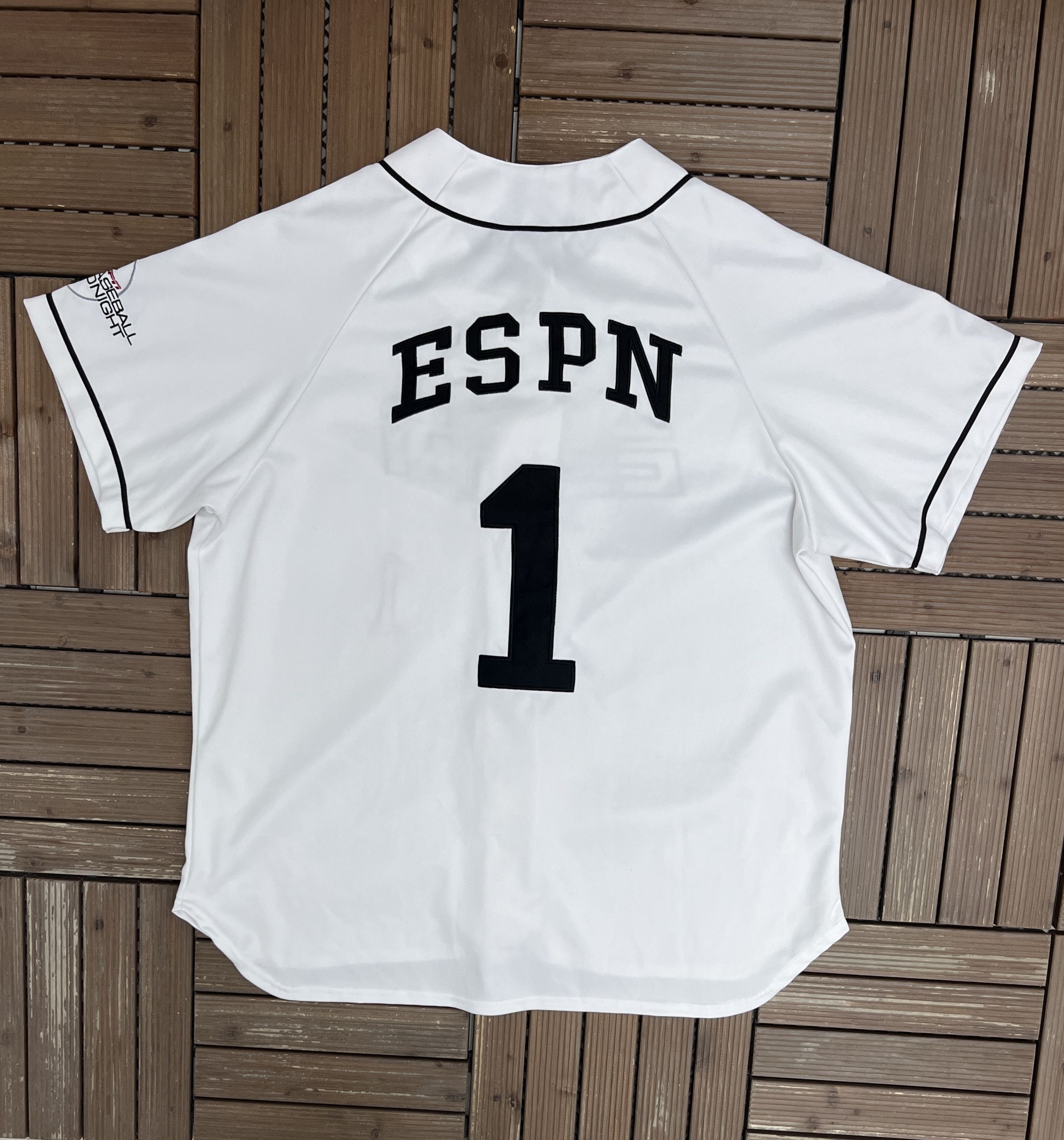 Vintage ESPN Baseball Tonight Vintage White Baseball Jersey Size US XL / EU 56 / 4 - 4 Thumbnail