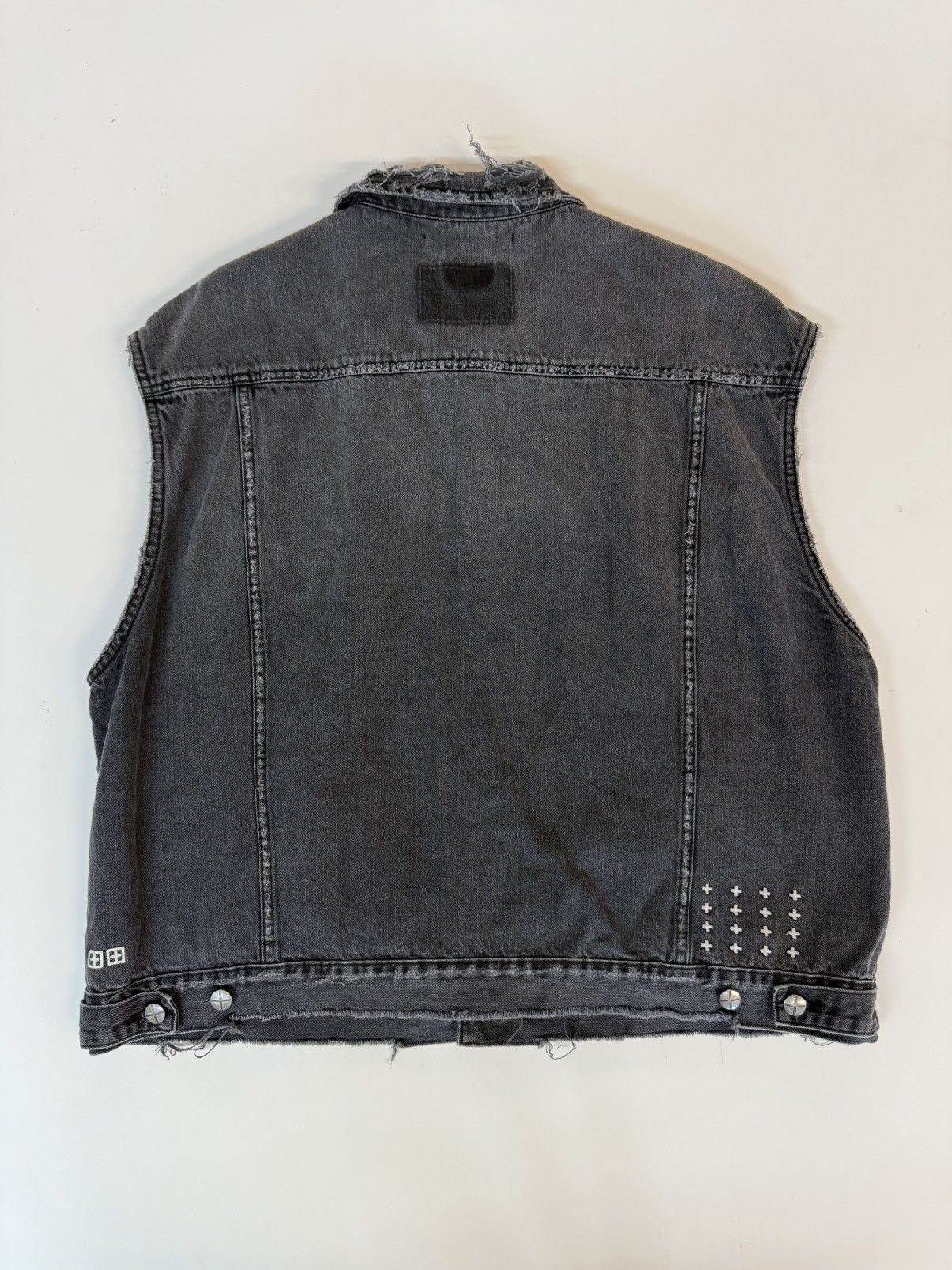 Ksubi KSUBI Faded Black Denim Vest — Cut-Off Trucker XXL Size US XXL / EU 58 / 5 - 6 Thumbnail