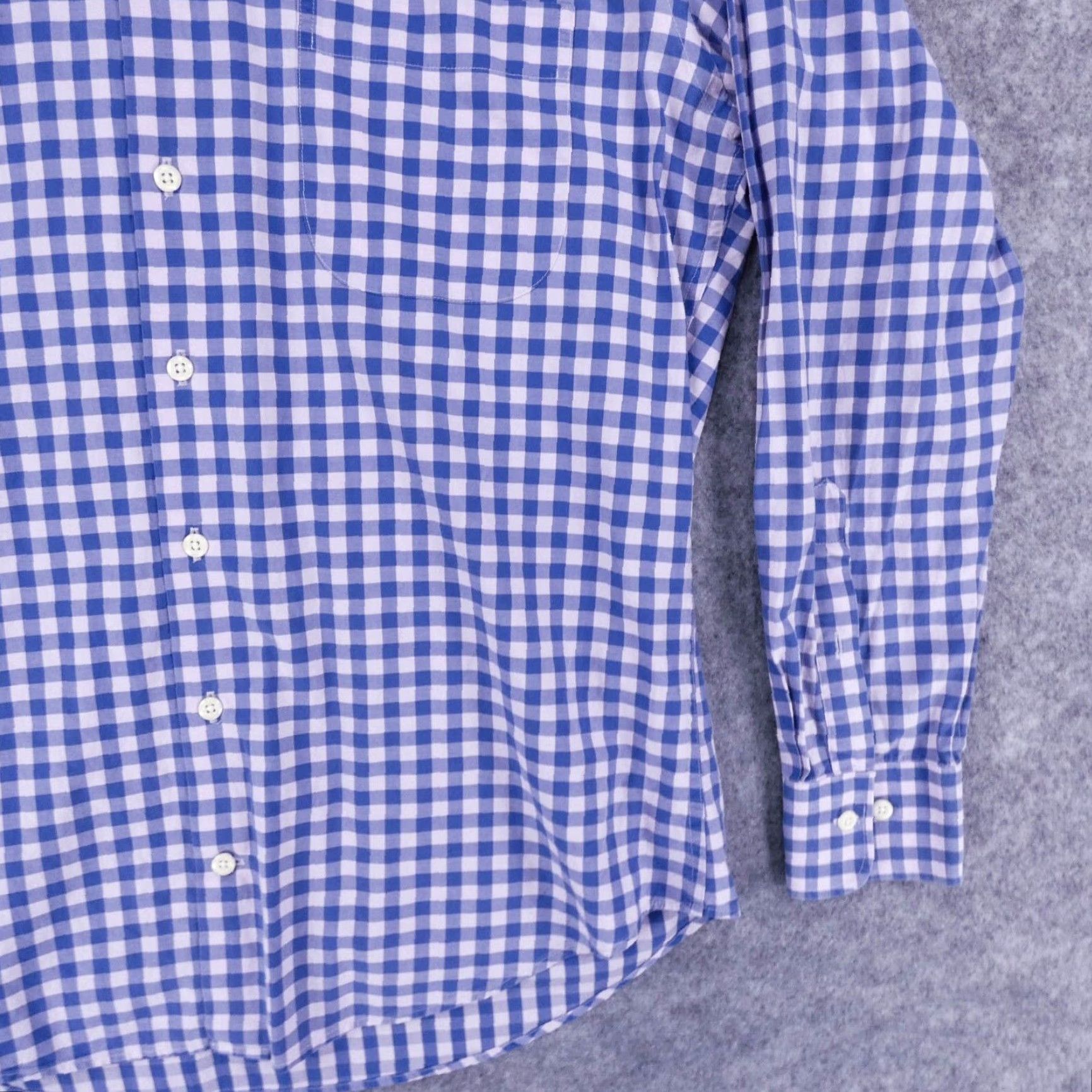 Peter Millar Peter Millar Shirt Mens Medium Long Sleeve Button Up Blue Pink Check Pocket Plaid Size US M / EU 48-50 / 2 - 5 Thumbnail