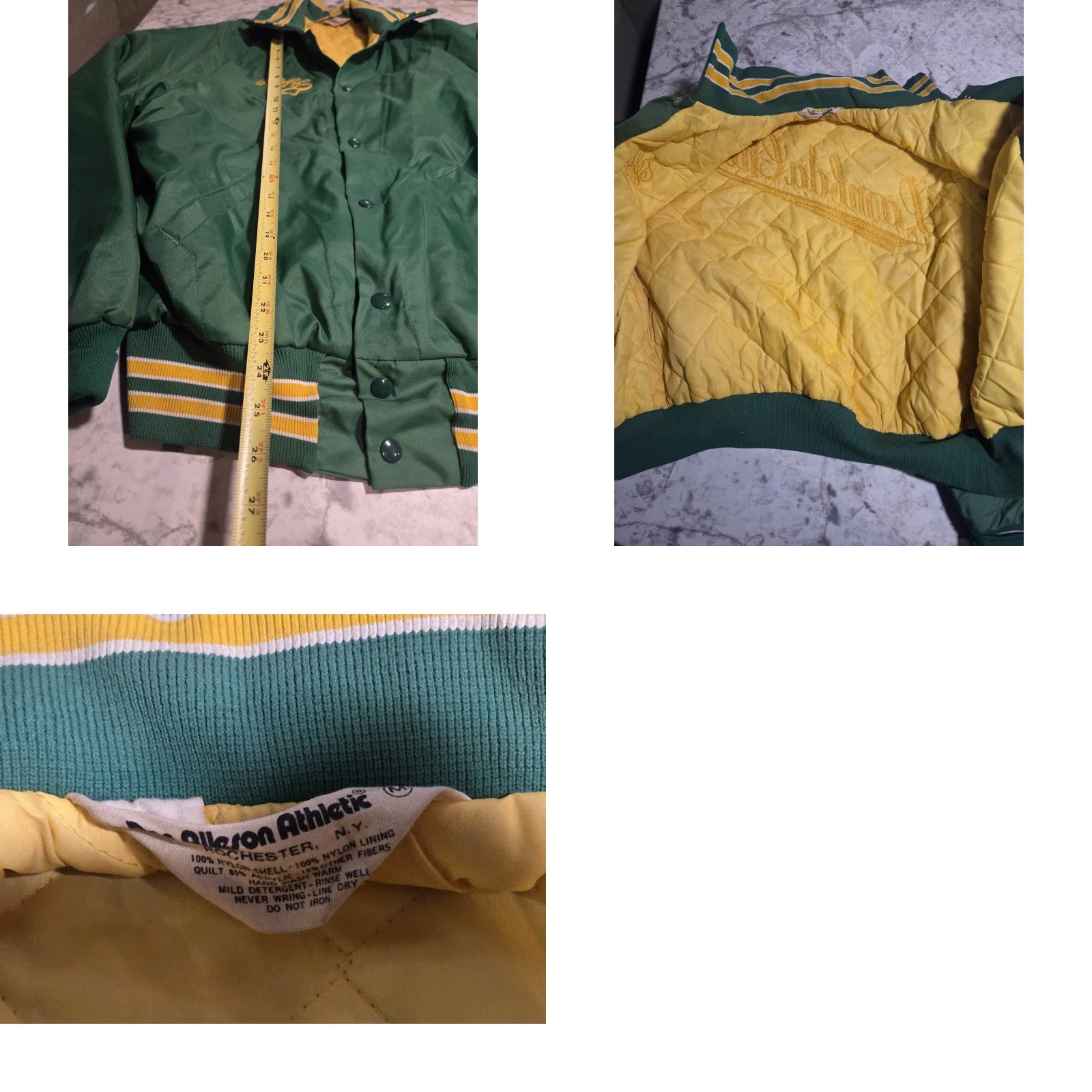 Vintage VINTAGE Lambda Chi Alpha Jacket Mens Medium Green Varsity Fraternity USA Made Distressed Size US M / EU 48-50 / 2 - 8 Thumbnail
