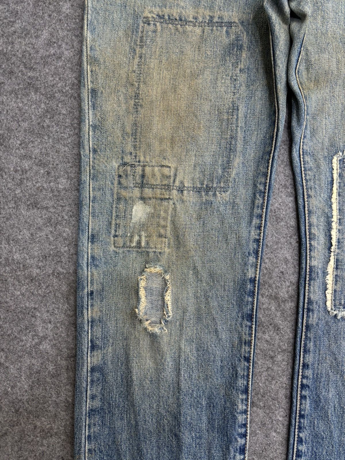 PPFM 💥PPFM Patchwork💥Archival Patchwork Distressed Denim F595 Size US 33 - 6 Thumbnail