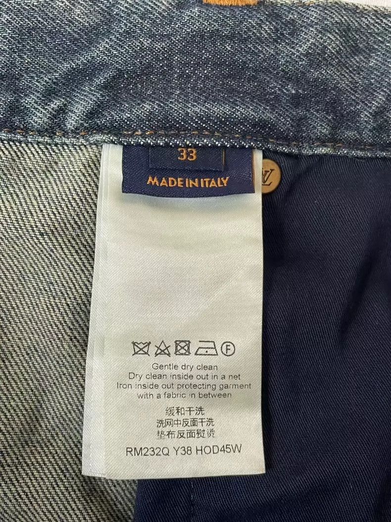 Louis Vuitton Louis Vuitton Logo Embossed Loose Straight-Leg Work Jeans 2 Size US 33 - 4 Thumbnail