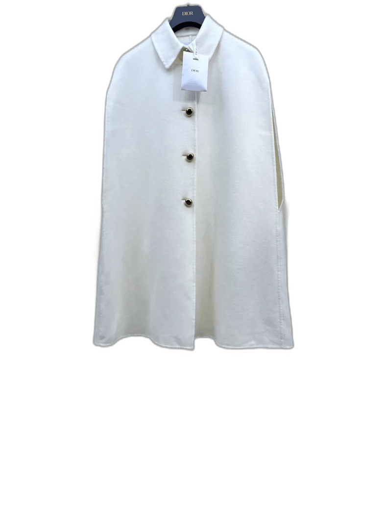 Dior Double-faced Cashmere Cape with Golden Buttons