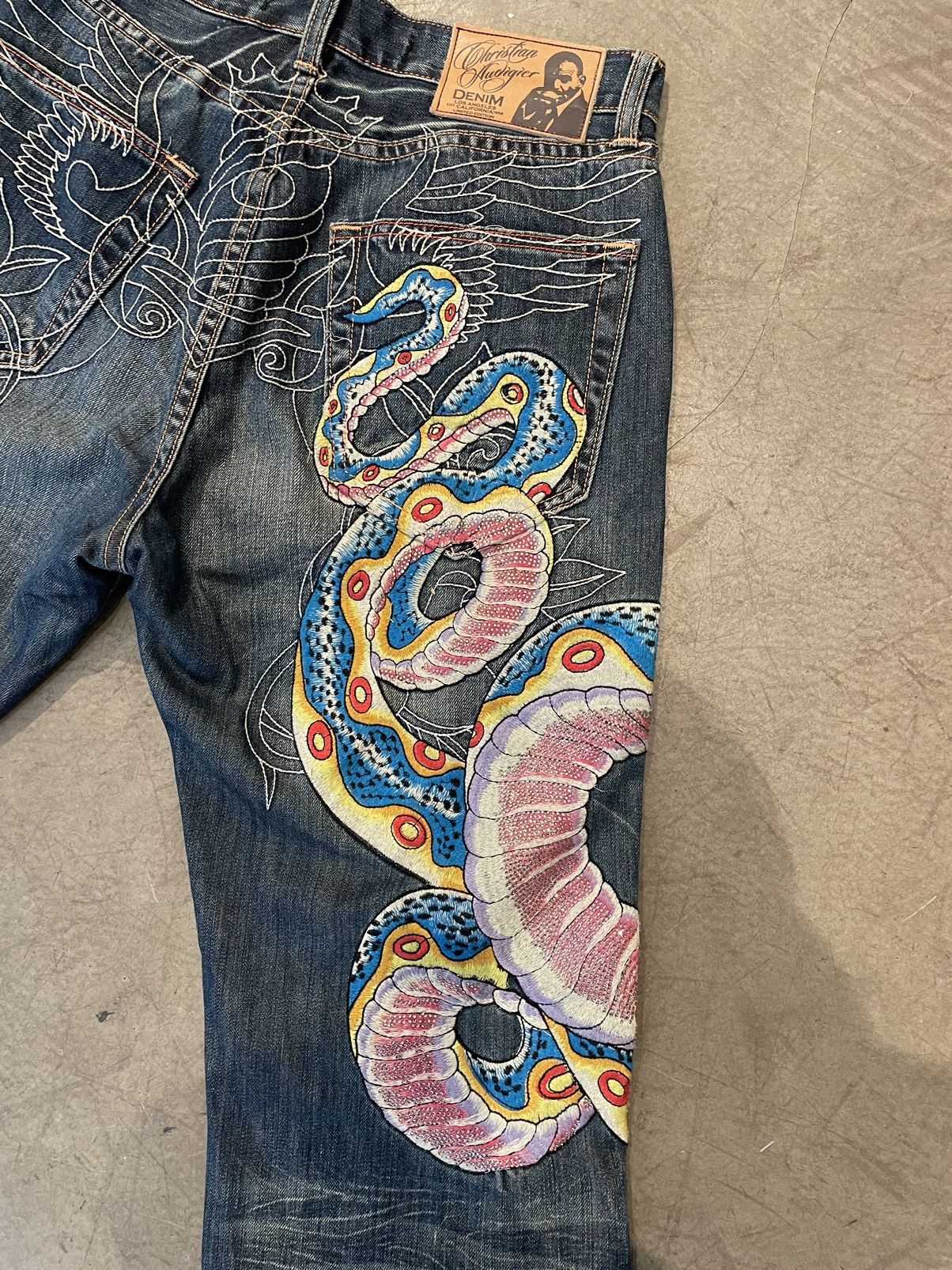 Christian Audigier Christian Audigier snake jeans pants Size US 32 / EU 48 - 6 Thumbnail