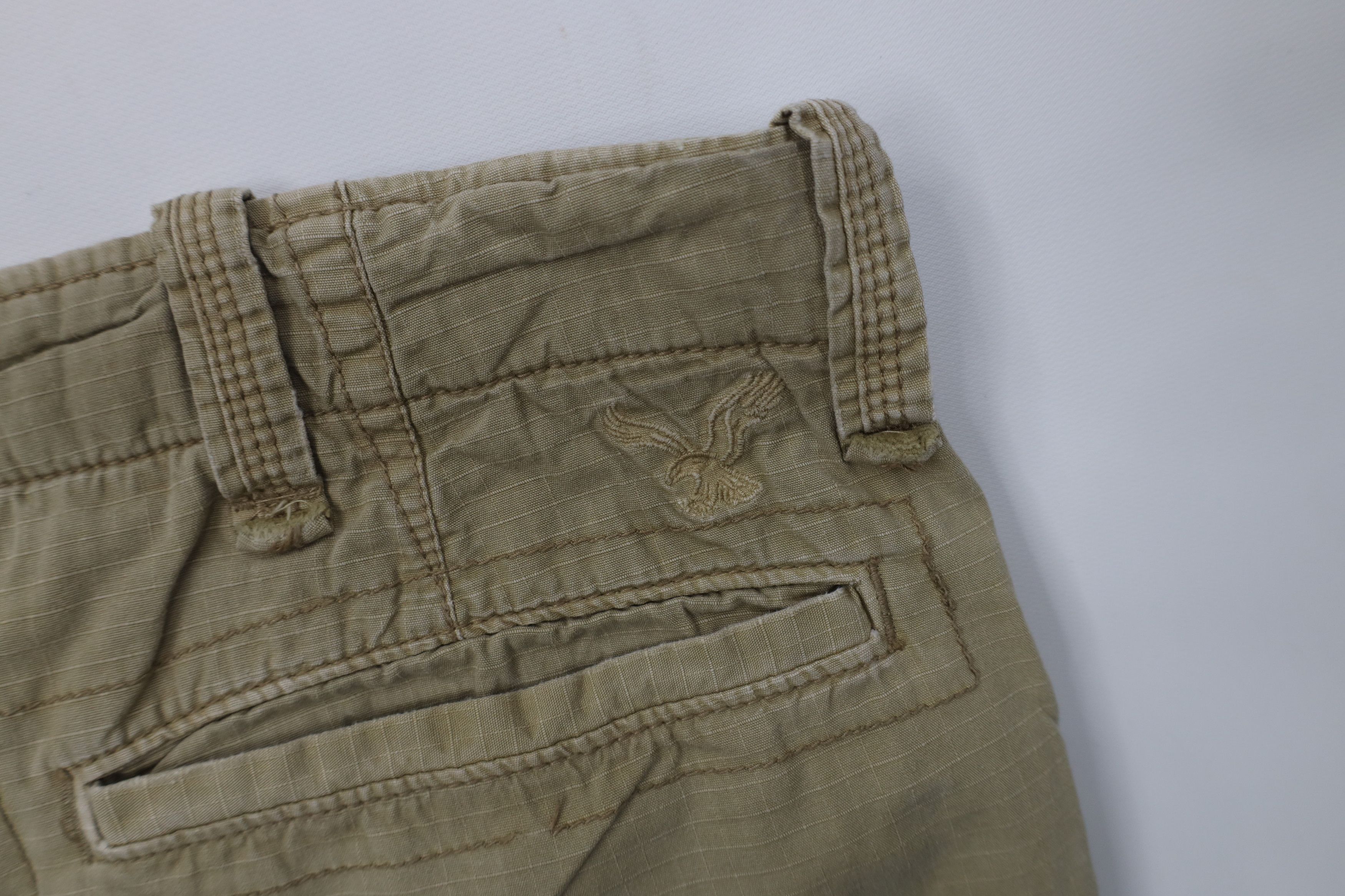 American Eagle Outfitters Vintage Y2K American Eagle Ripstop Cargo Shorts Beige Brown Size US 38 / EU 54 - 13 Thumbnail