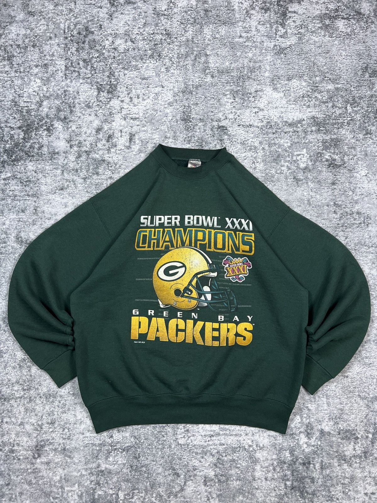 NFL × Vintage Vintage 90s Green Bay Packers Super Bowl Crewneck Sweatshirt Size US XL / EU 56 / 4 - 1 Thumbnail