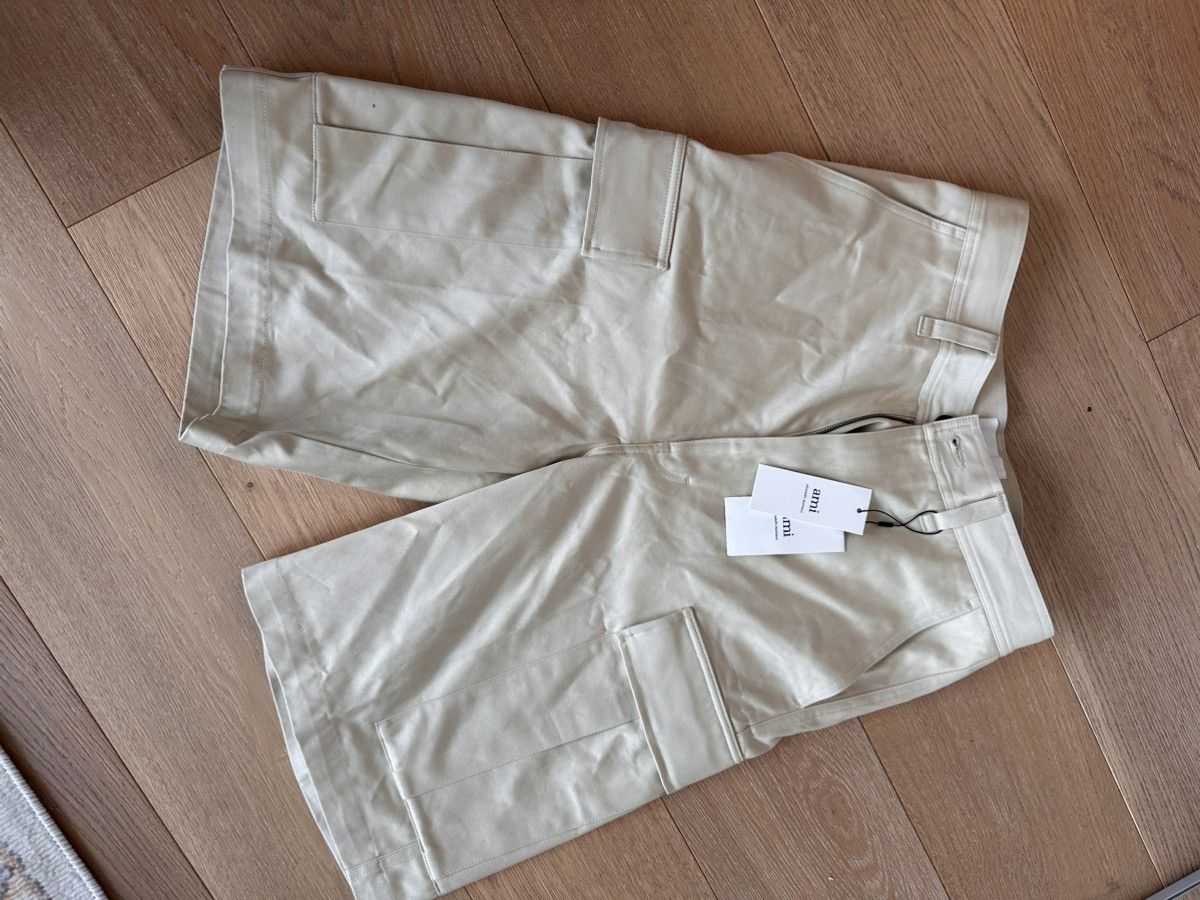 image of Ami Paris Cargo Shorts in Khaki, Men's (Size 31)