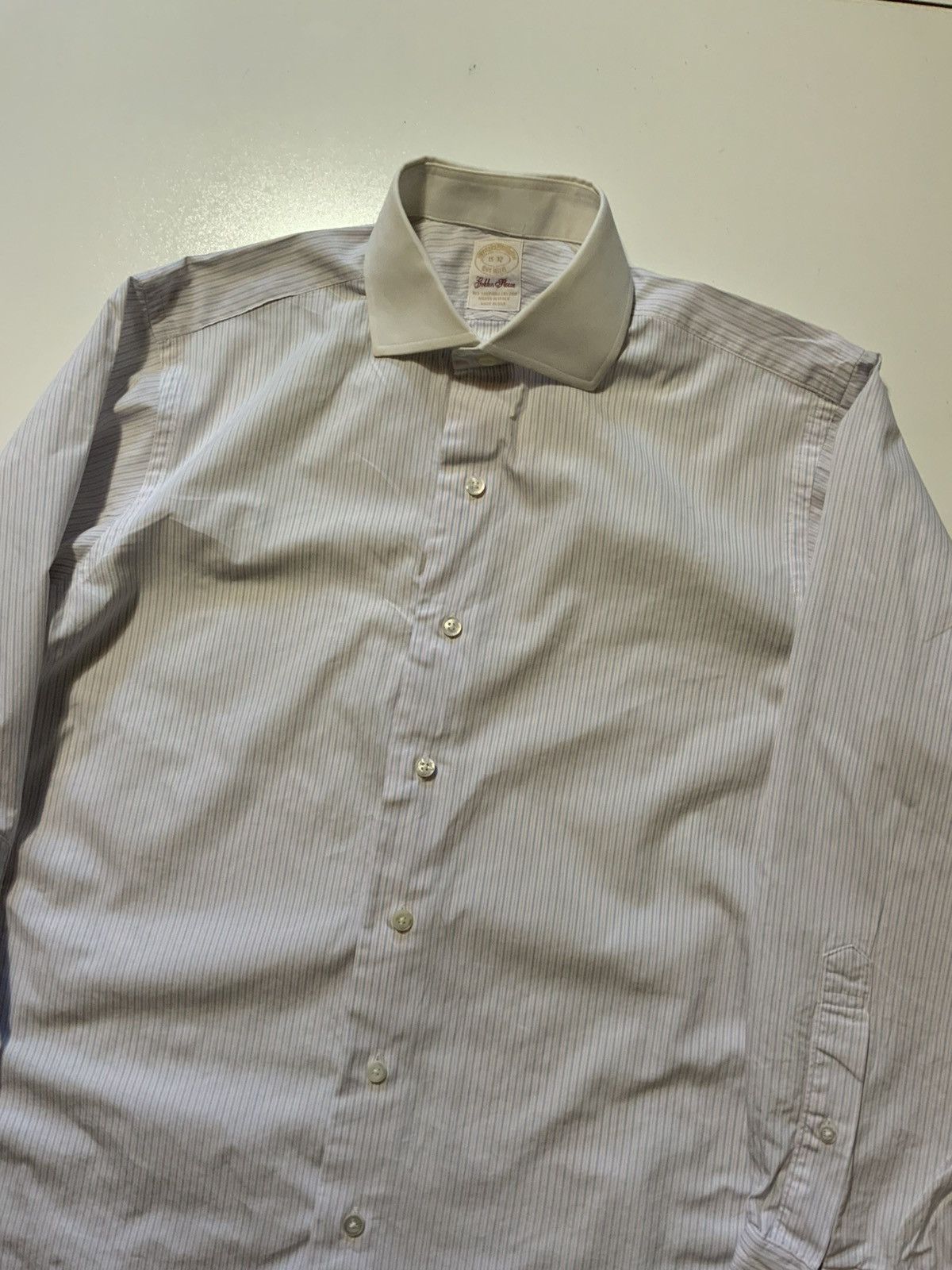 Brooks Brothers $195 Brooks Brothers Golden Fleece Striped Woven Dress Shirt Size US S / EU 44-46 / 1 - 3 Thumbnail