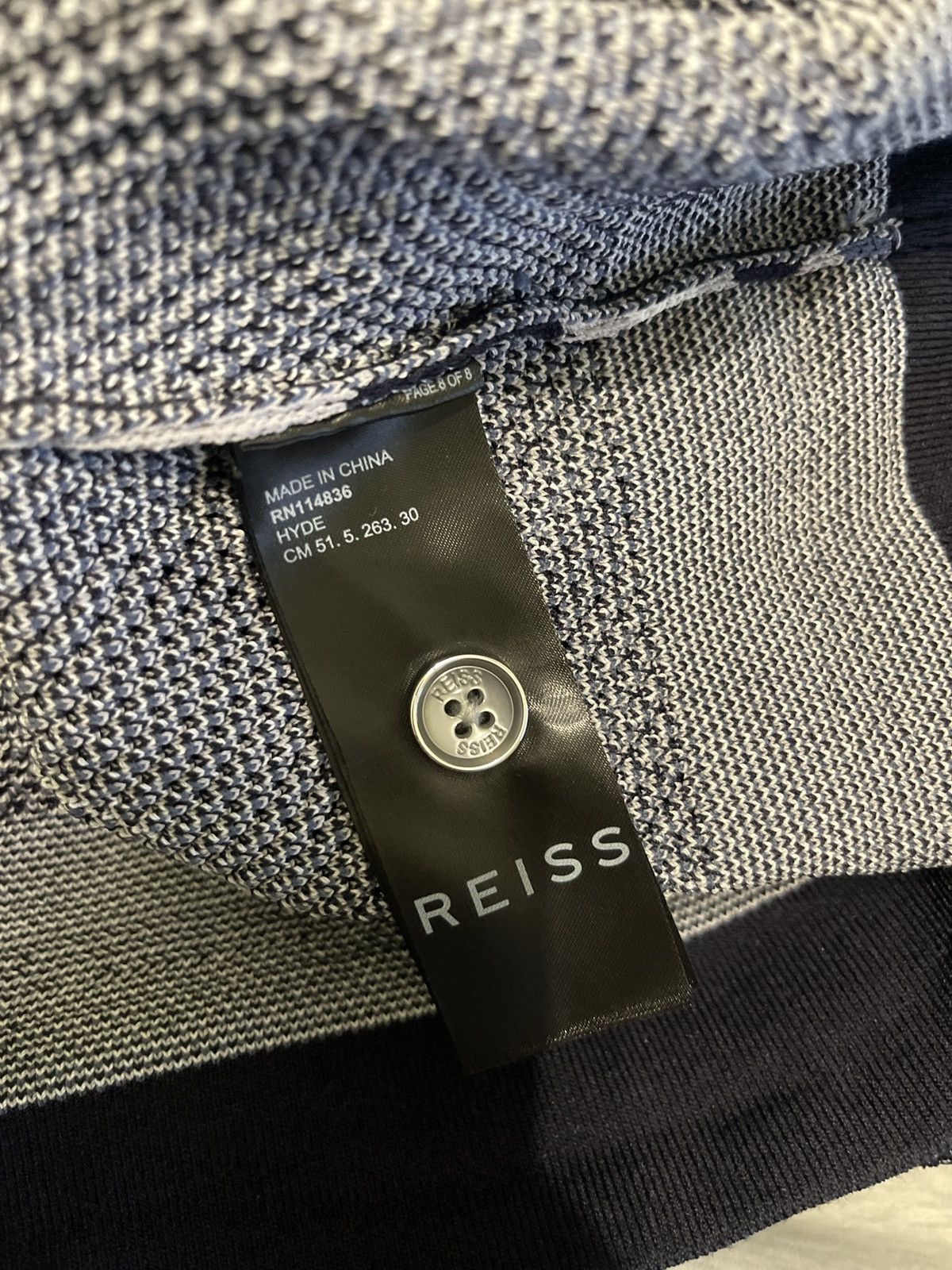 Reiss Reiss Knitted Cuban Collar Shirt in Navy Multi M pullover Size US M / EU 48-50 / 2 - 7 Thumbnail