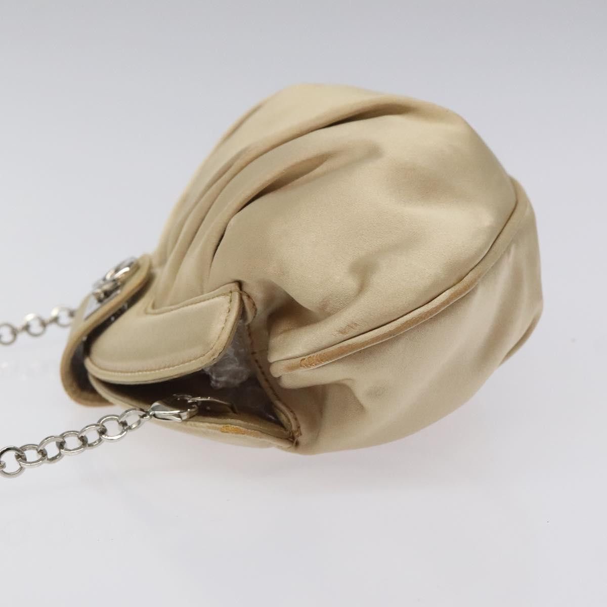 Salvatore Ferragamo Salvatore Ferragamo Gancini Chain Shoulder Bag Satin Beige Size ONE SIZE - 4 Thumbnail