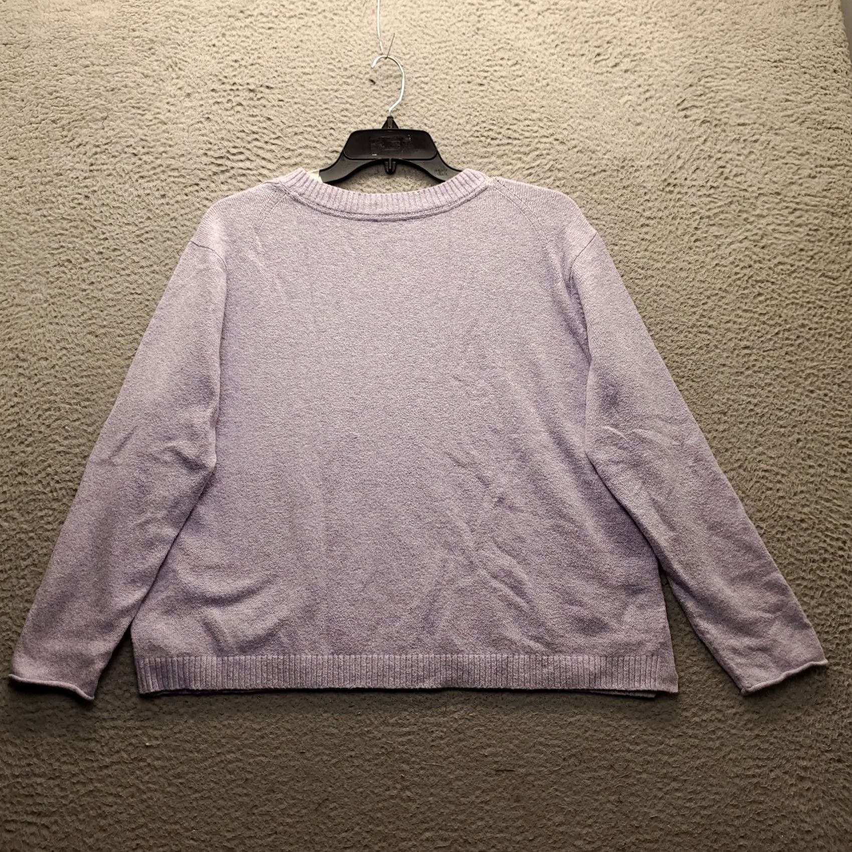 J. Jill J. Jill Sweater Womens Size M Purple Knit Oversized Crew Neck Pullover Size M / US 6-8 / IT 42-44 - 2 Thumbnail
