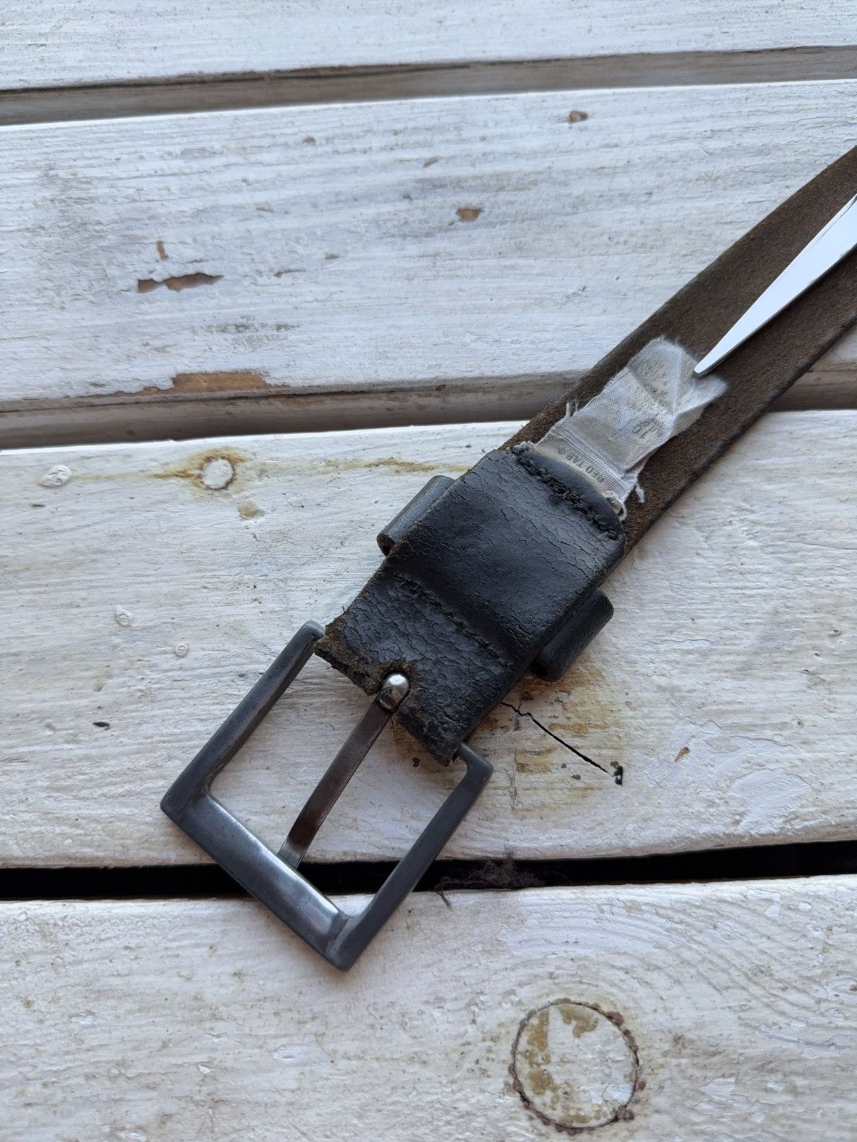 Levi's × Vintage Vintage Levi’s Brown Leather Belt with Logo Buckle Y2K Style Size ONE SIZE - 4 Thumbnail