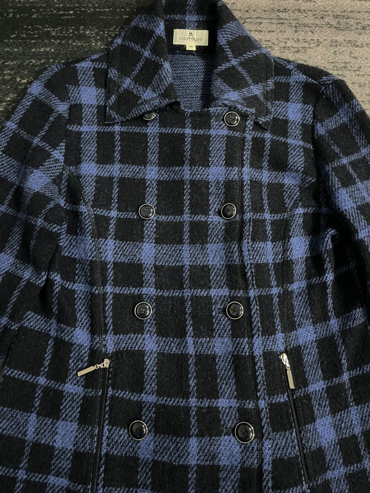 Courreges Vintage Courreges Plaid Wool Jacket Size S / US 4 / IT 40 - 6 Thumbnail