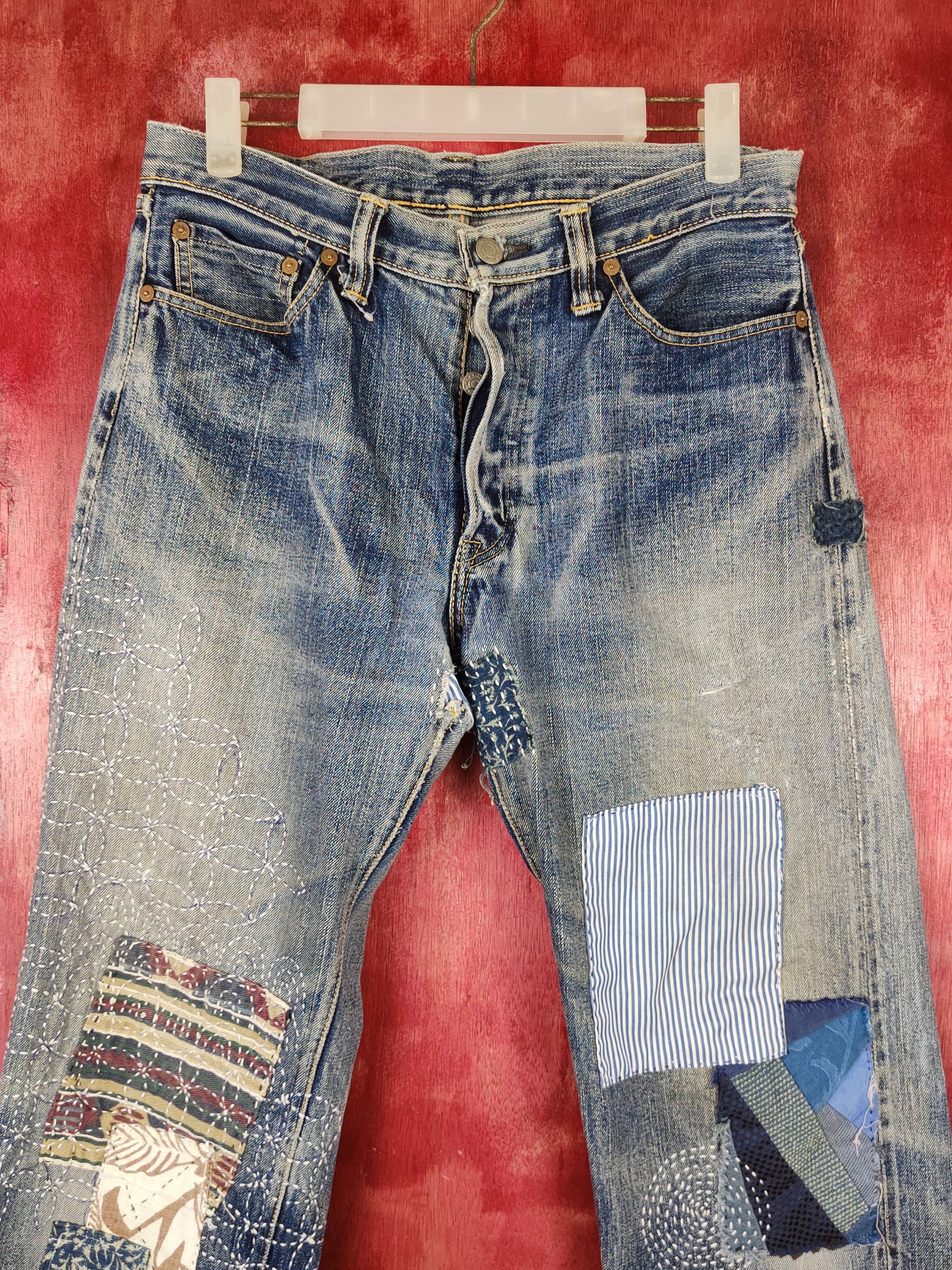 The Flat Head FlatHead C.T.F.H patchwork Selvedge sashiko denim #S1349DL Size US 32 / EU 48 - 2 Thumbnail