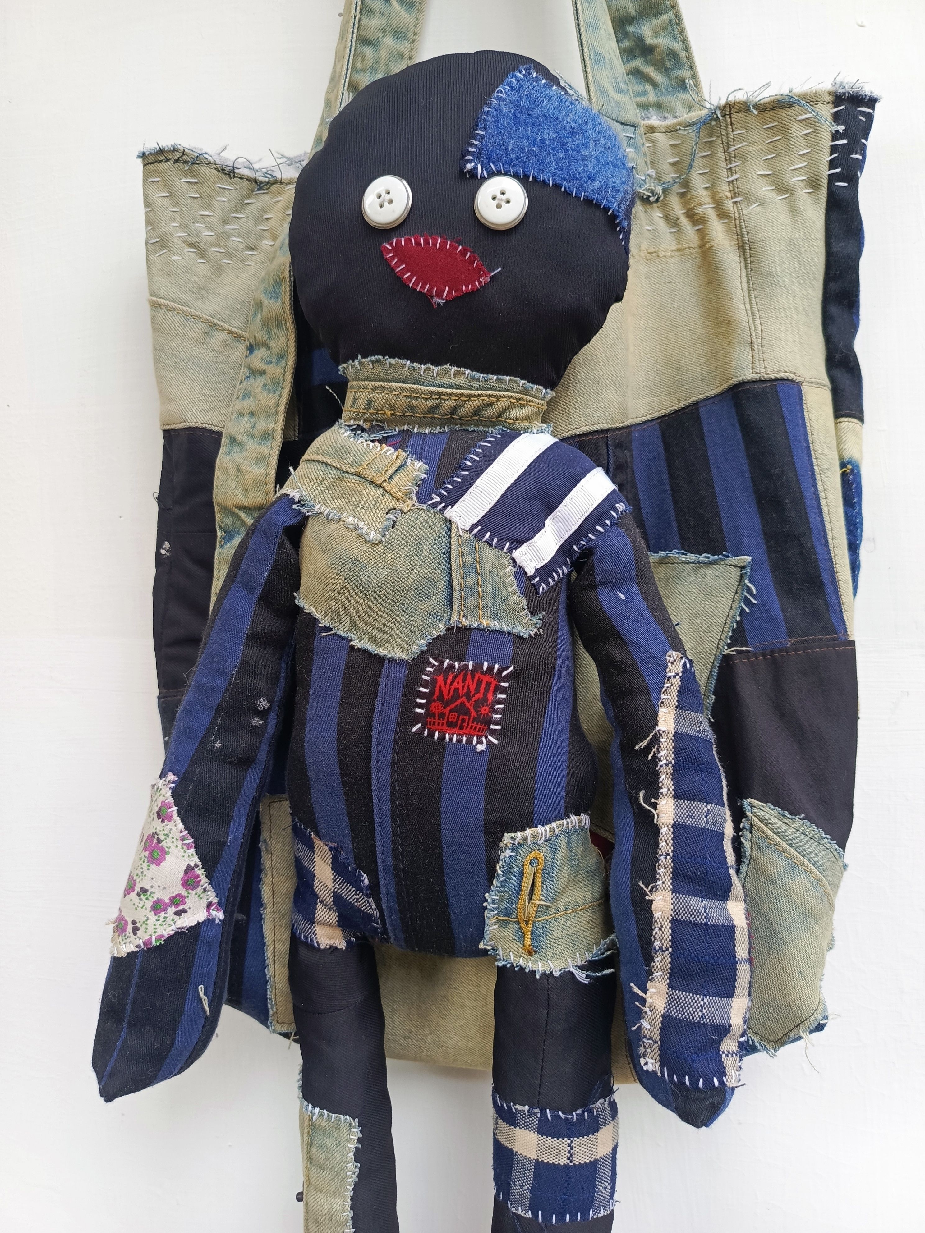 Japanese Brand Handmade Patchwork Rag Doll Tote Bag Size ONE SIZE - 3 Thumbnail