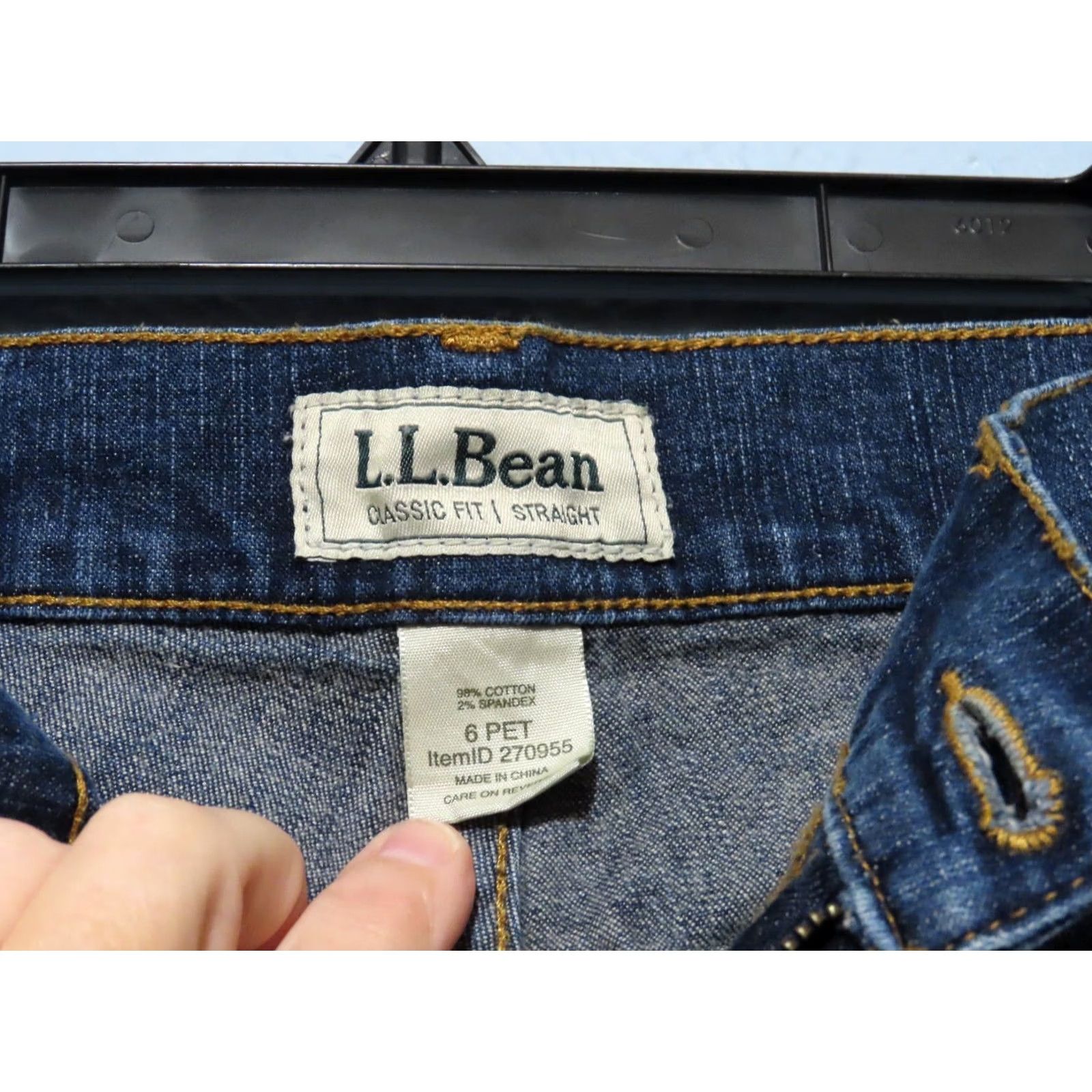 Vintage LL Bean Jeans Women 6P Blue Denim Classic Fit Straight Leg 5-Pocket Zip Button Mid Rise Size 28" / US 6 / IT 42 - 6 Thumbnail