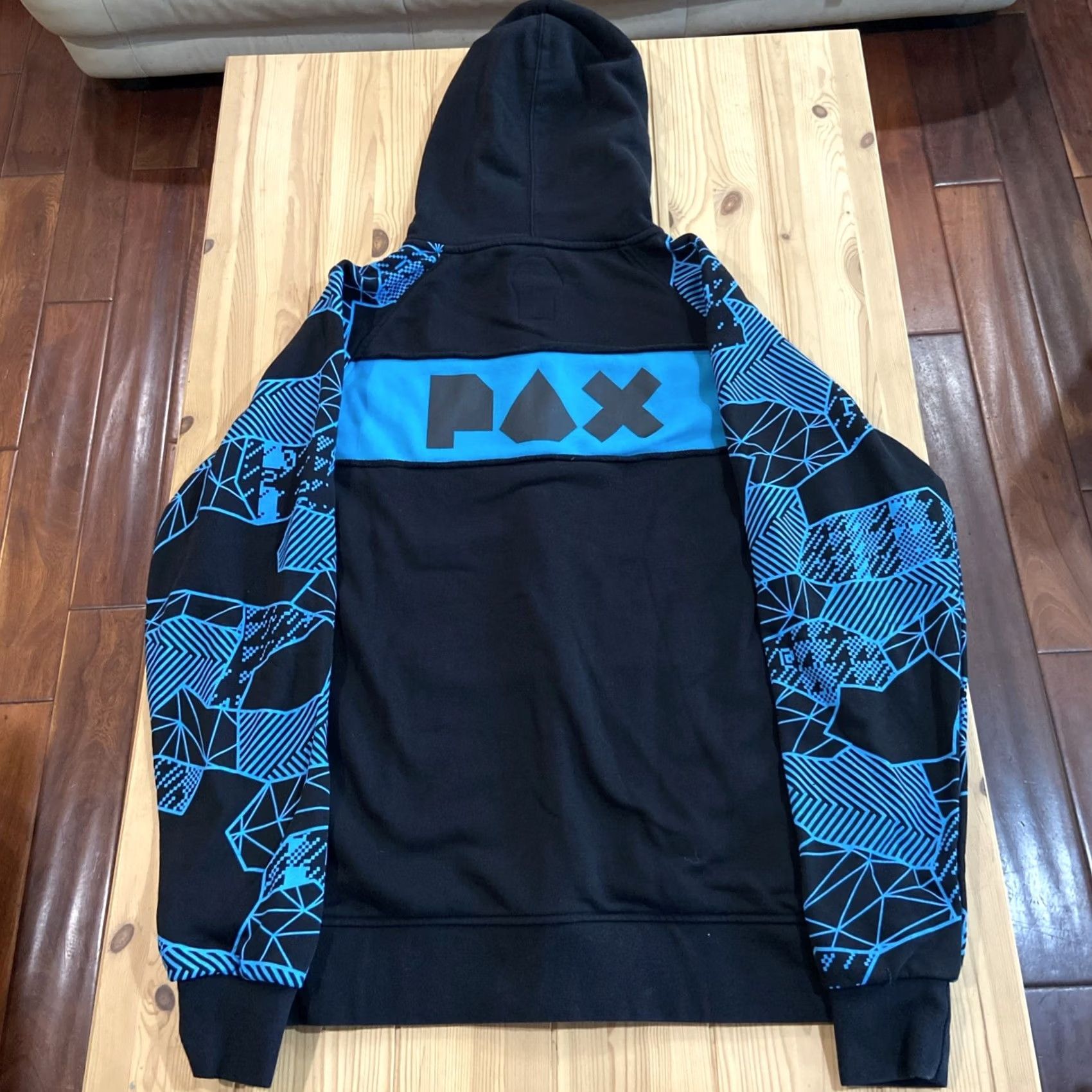 Vintage PAX Hoodie Full Zip Sweatshirt Jacket 2004-2024 Penny Arcade Expo So L Black Cotton Polyester Fleece Graphic Print Pockets Zipper Men Long Sleeve Size US L / EU 52-54 / 3 - 6 Thumbnail