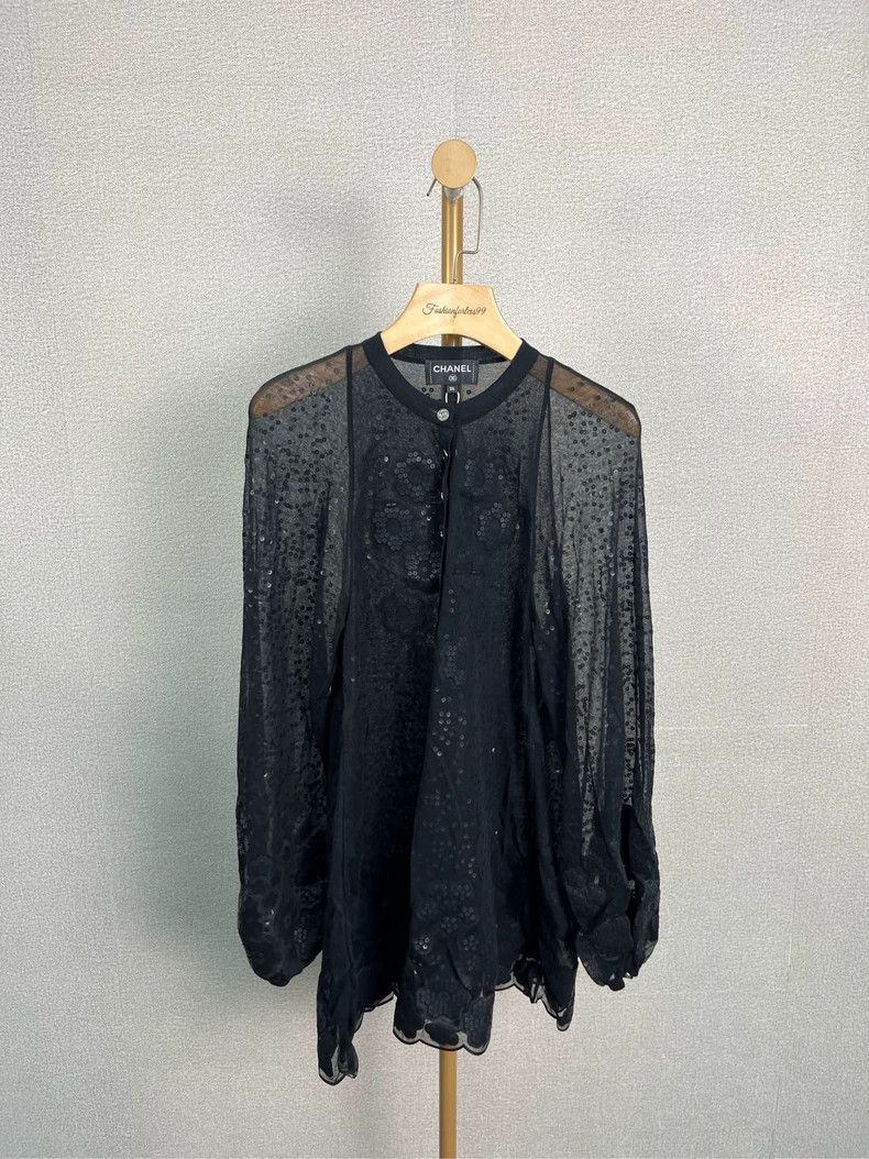 Chanel Chanel Black Floral Knit Jacket 36 Size S / US 4 / IT 40 - 1 Thumbnail