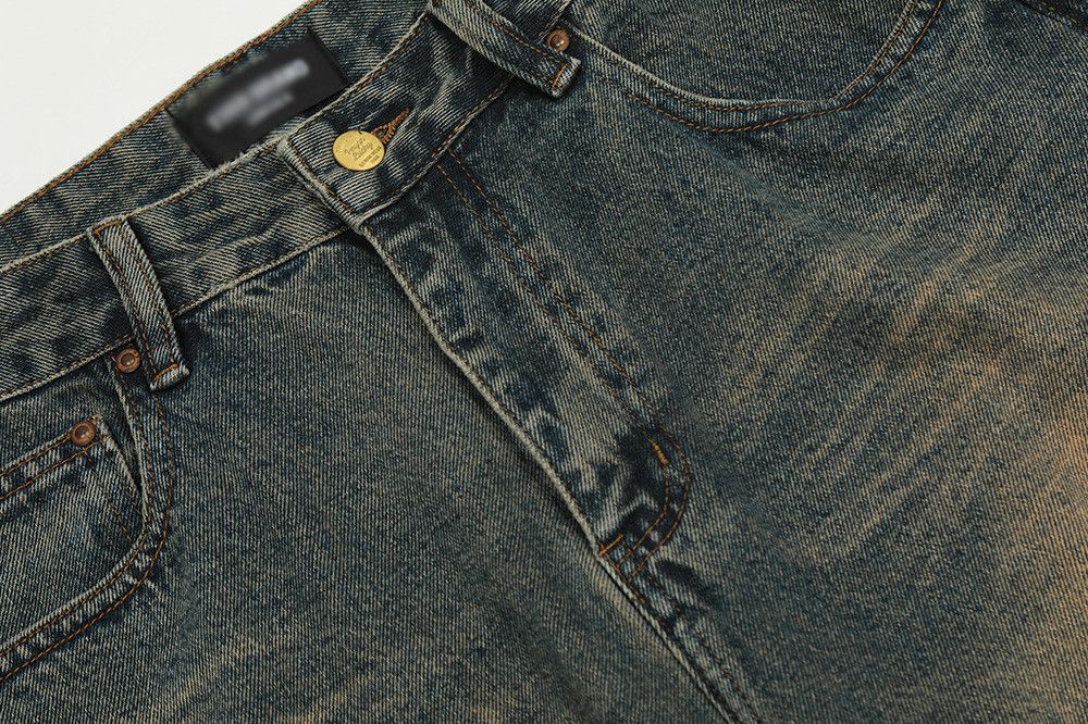 Vintage Men's retro simple loose casual distressed washed jeans Size US 32 / EU 48 - 3 Thumbnail