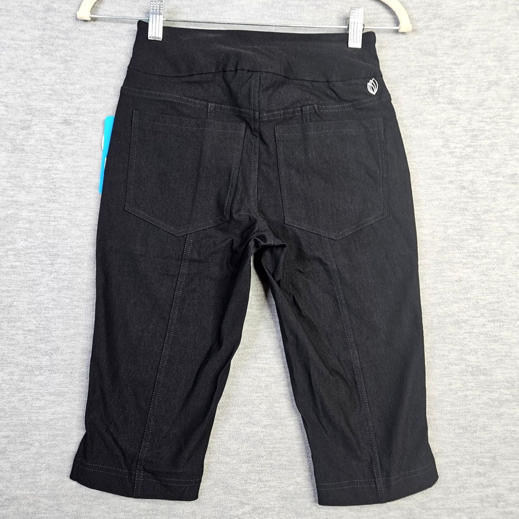 Vintage GGblue Women's Fab Fit Short III Black Stretch Capri Zip Pockets Size 0 New Size 25" / US 0 / IT 36 - 2 Thumbnail
